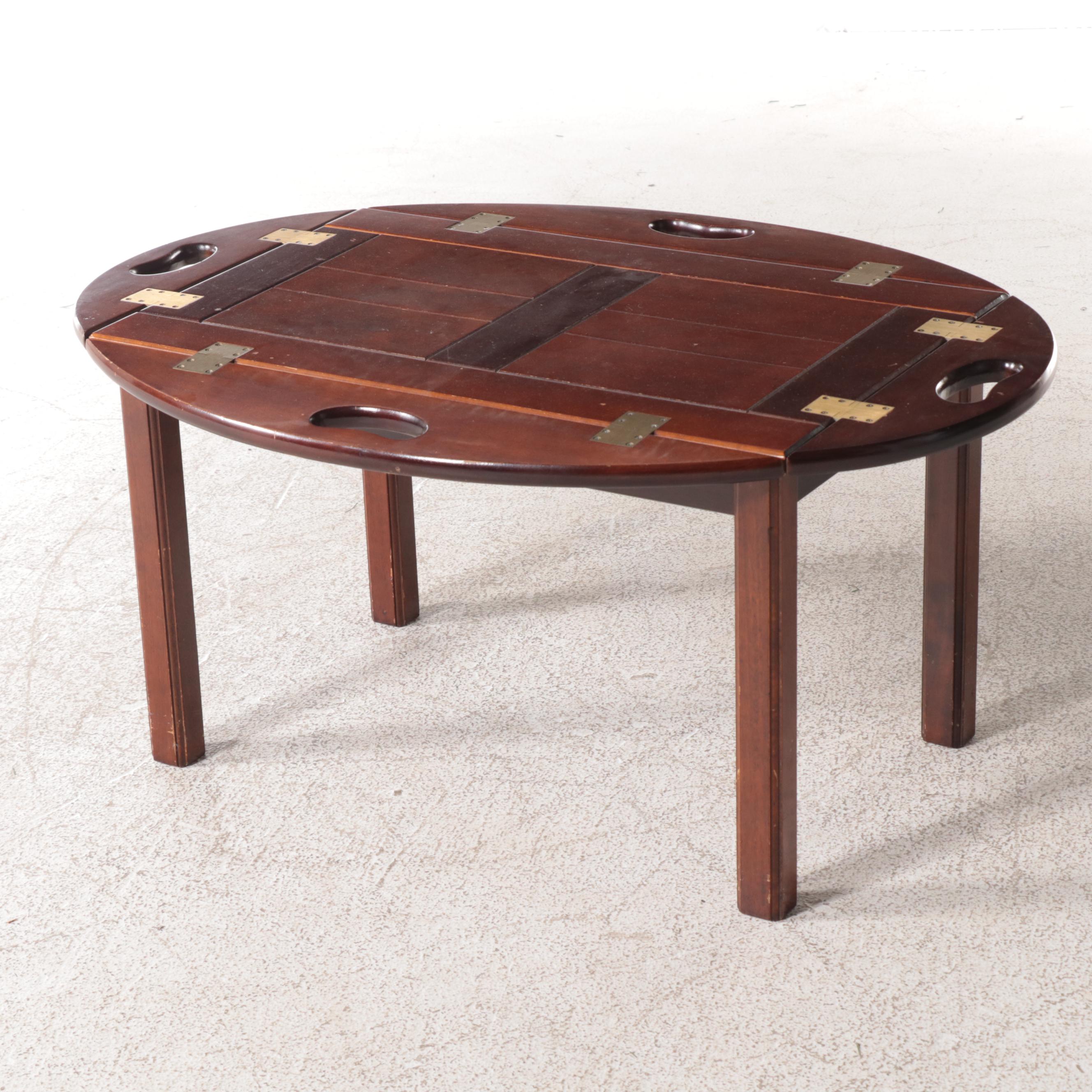The Bombay Company Chippendale Style Mahogany-Stained Butler's Tray Coffee Table