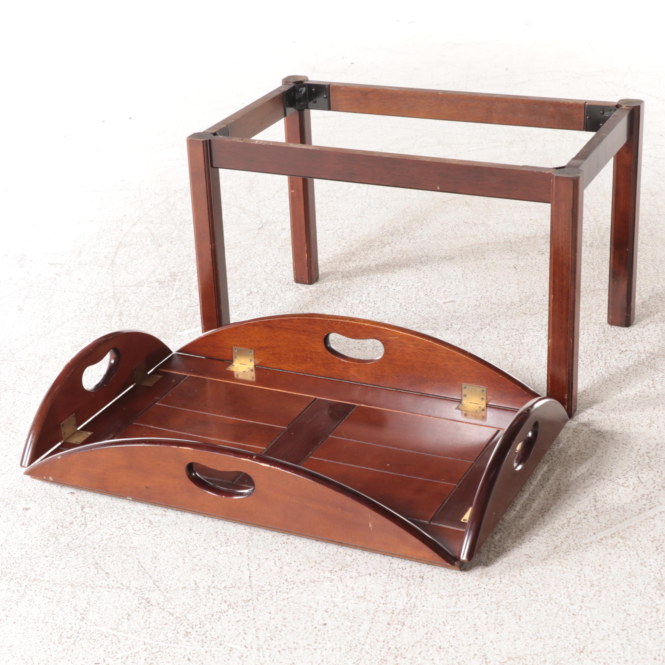 The Bombay Company Chippendale Style Mahogany-Stained Butler's Tray Coffee Table