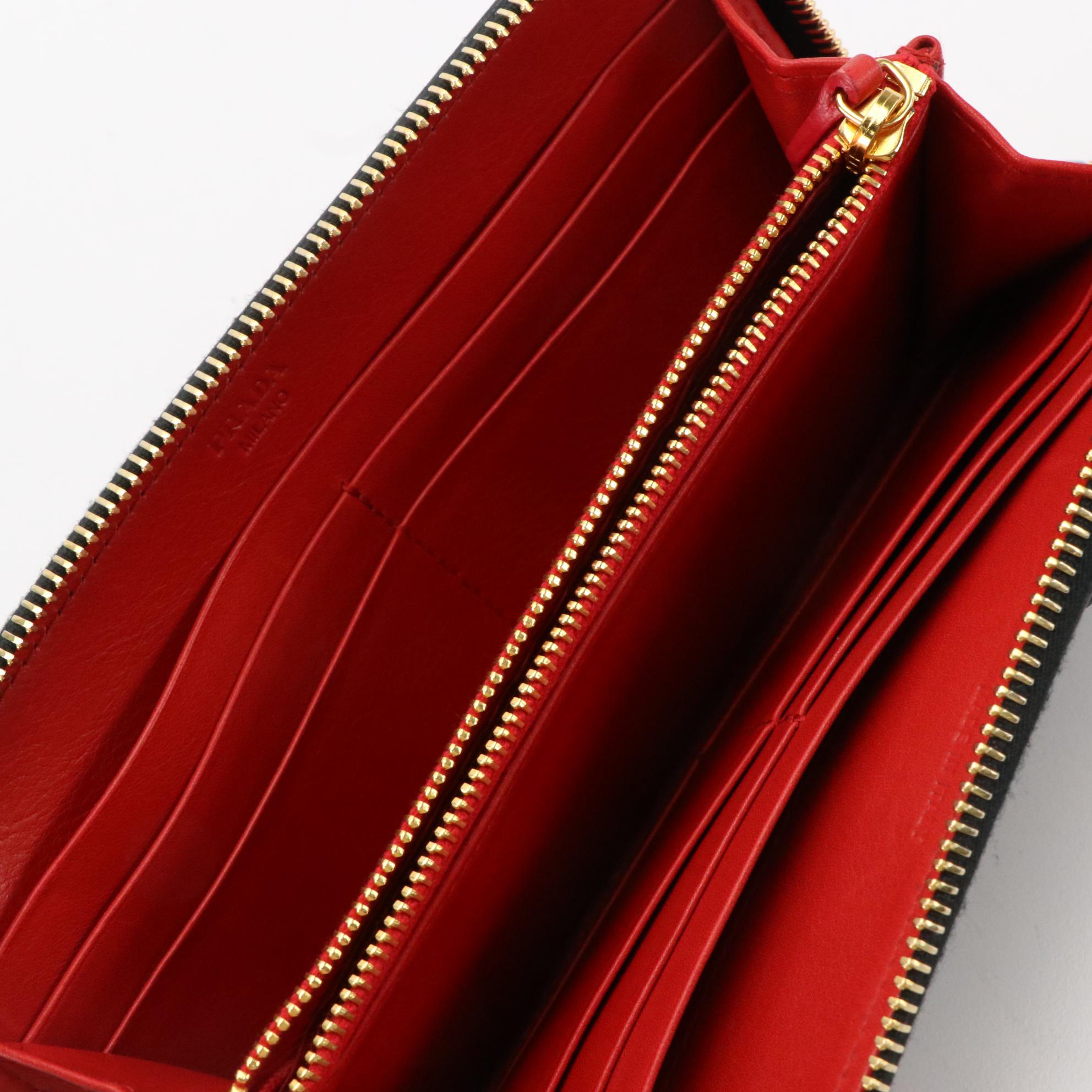 Prada Long Wallet in Black Leather