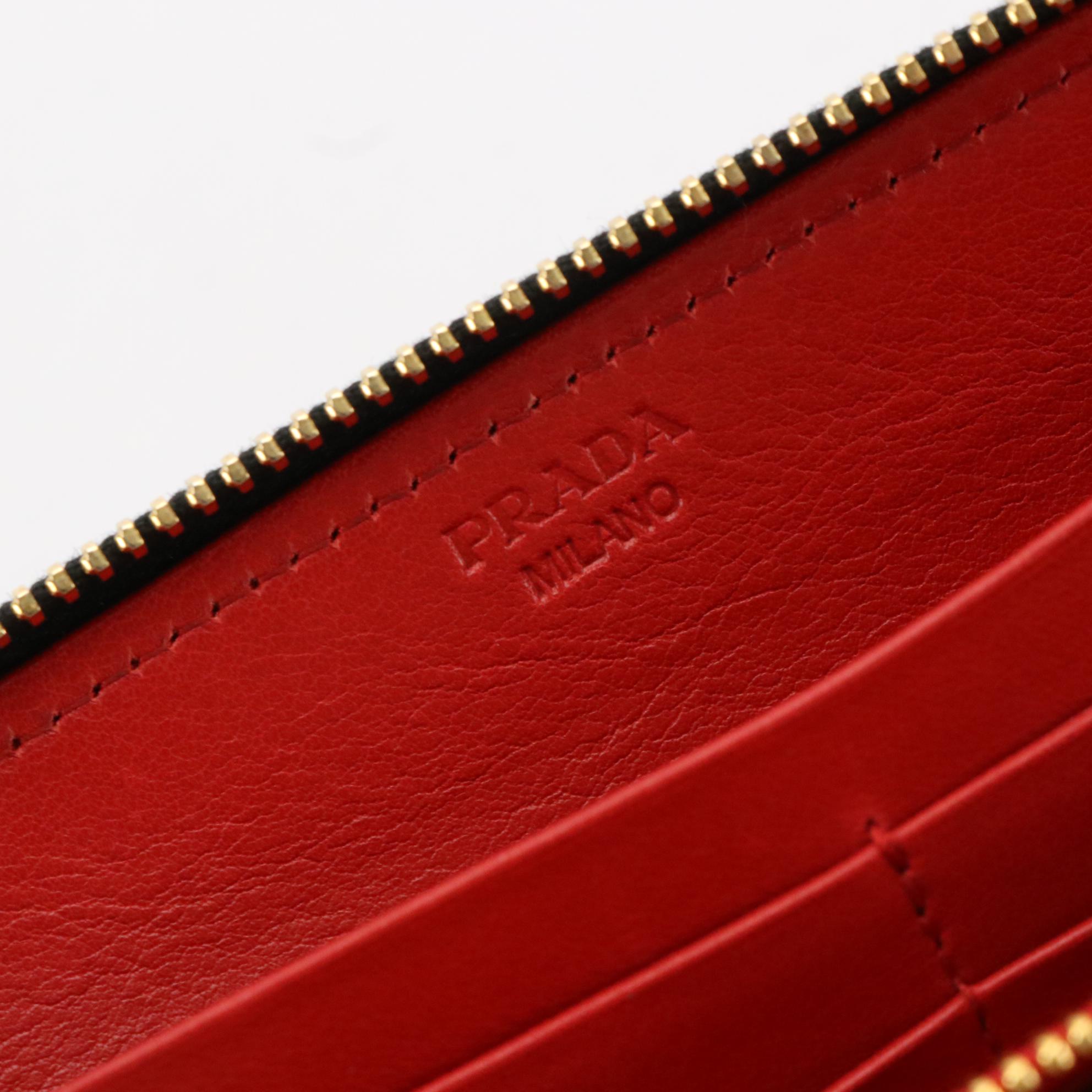 Prada Long Wallet in Black Leather