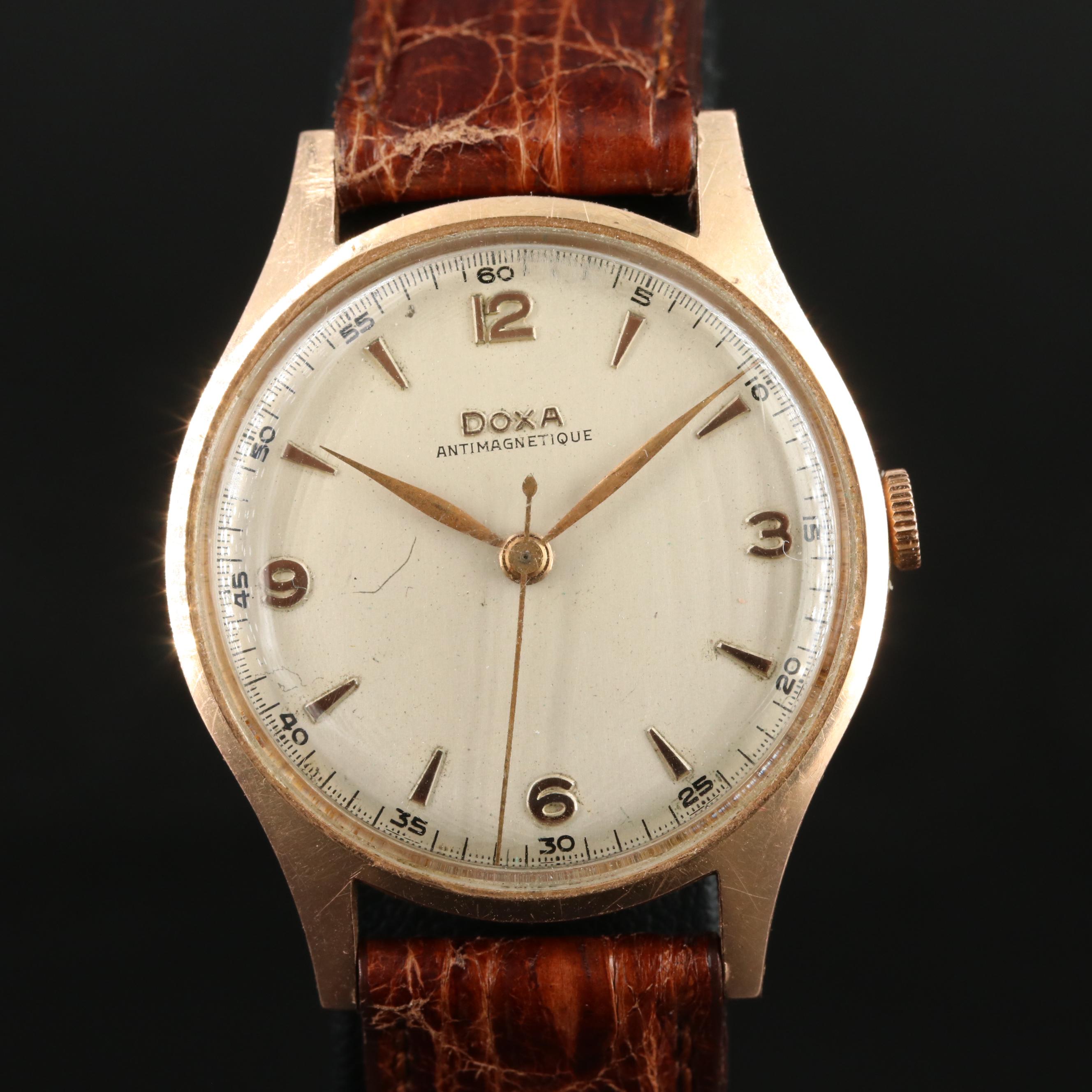 14K Rose Gold Doxa Antimagnetic Watch