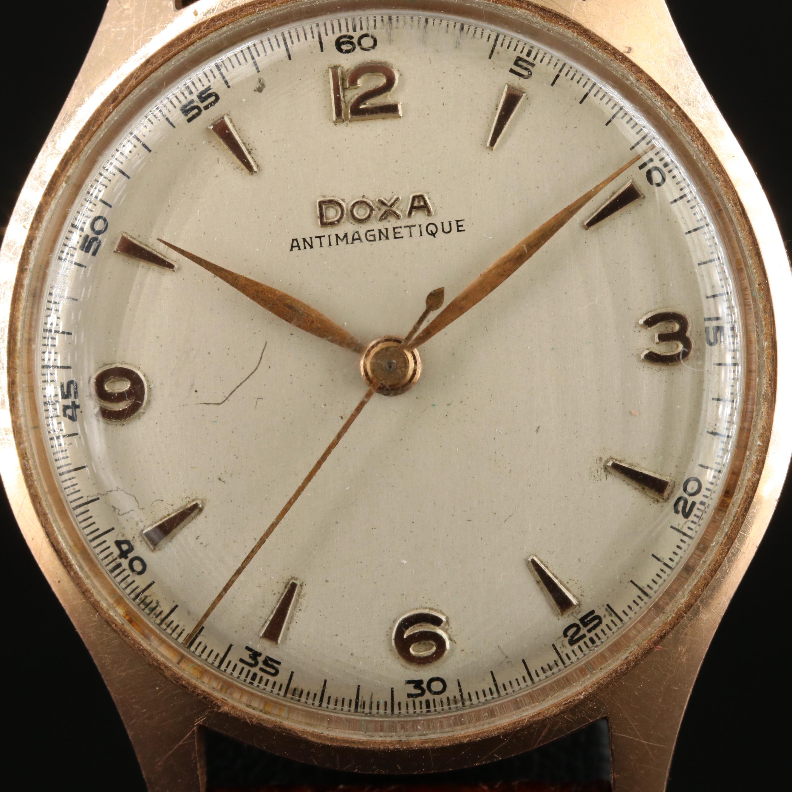 14K Rose Gold Doxa Antimagnetic Watch