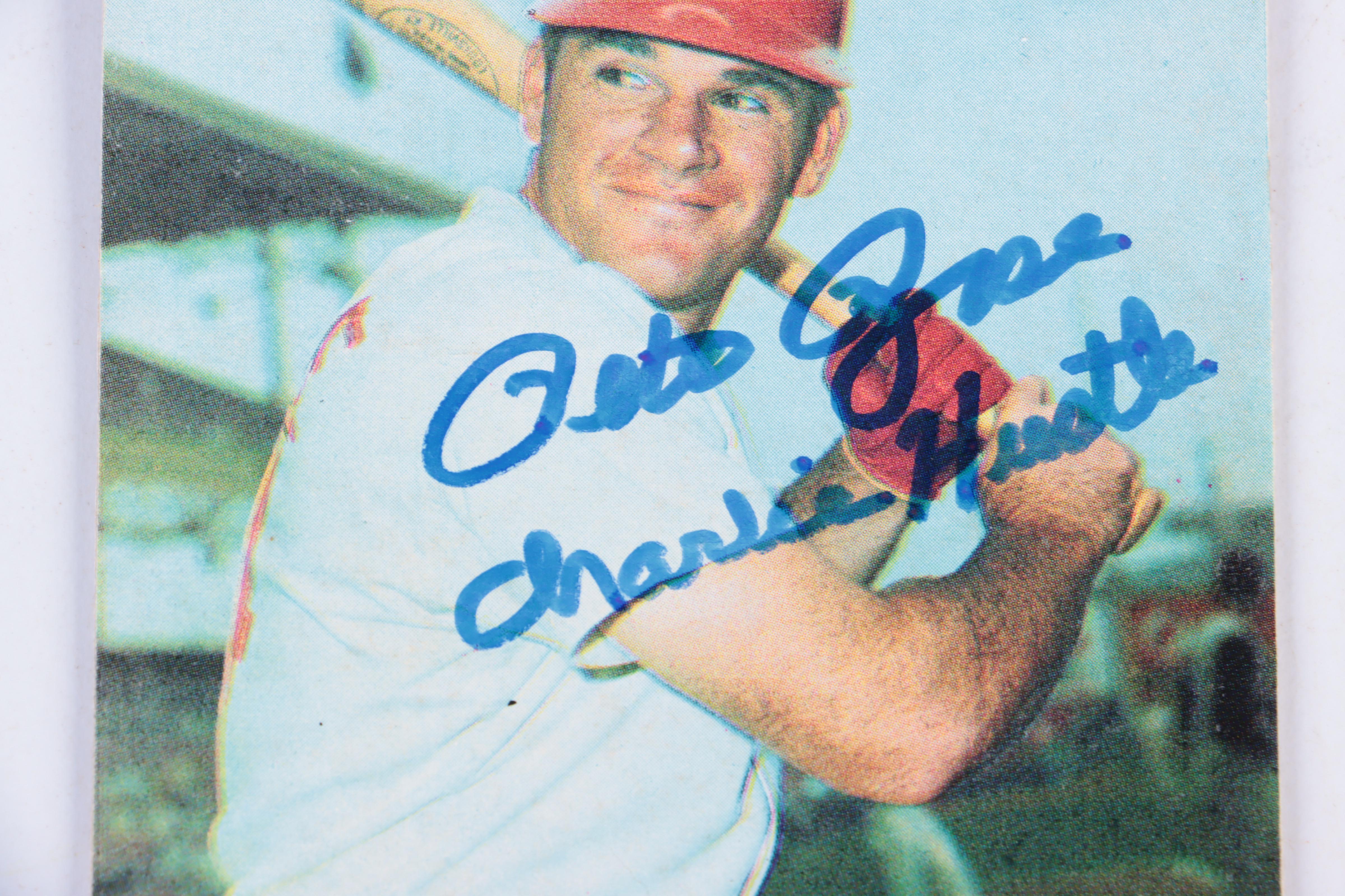 Pete Rose Signed Topps Super Baseball Card and 1970 All-Star Ballot