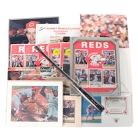 Chris Sabo and Johnny Bench Signed Prints with Ted Kluszewski Bat and More