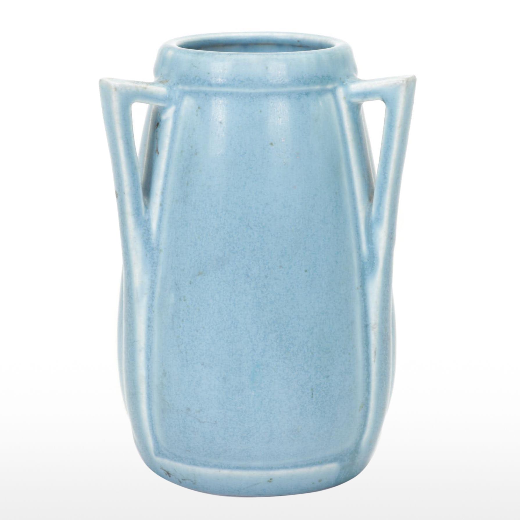 Rookwood Arts and Crafts Drip Glaze Three-Handled Blue Vase, 1928