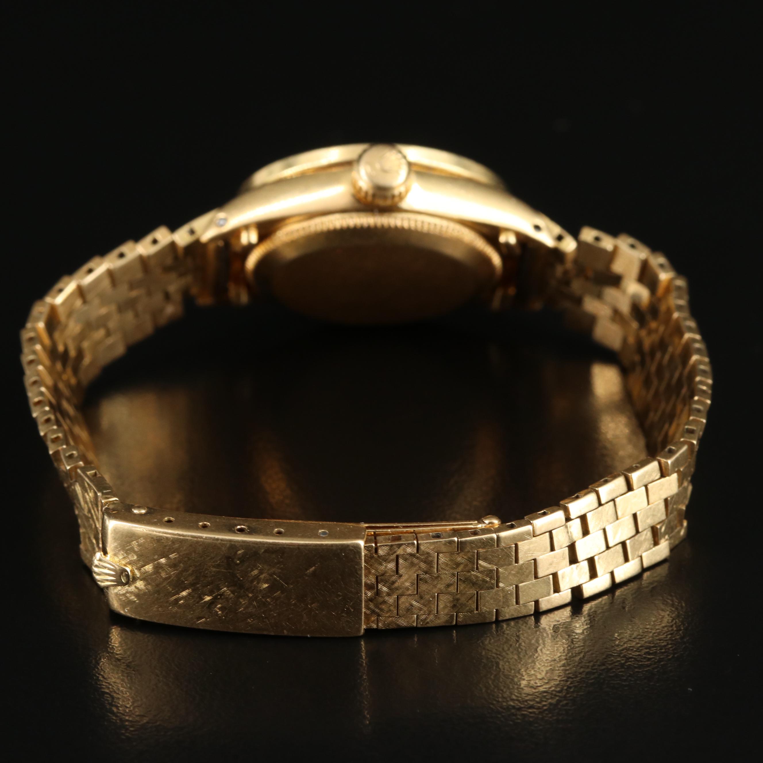 Modified Rolex Custom Mother-of-Pearl, Diamond Dial, Sapphire Bezel Watch