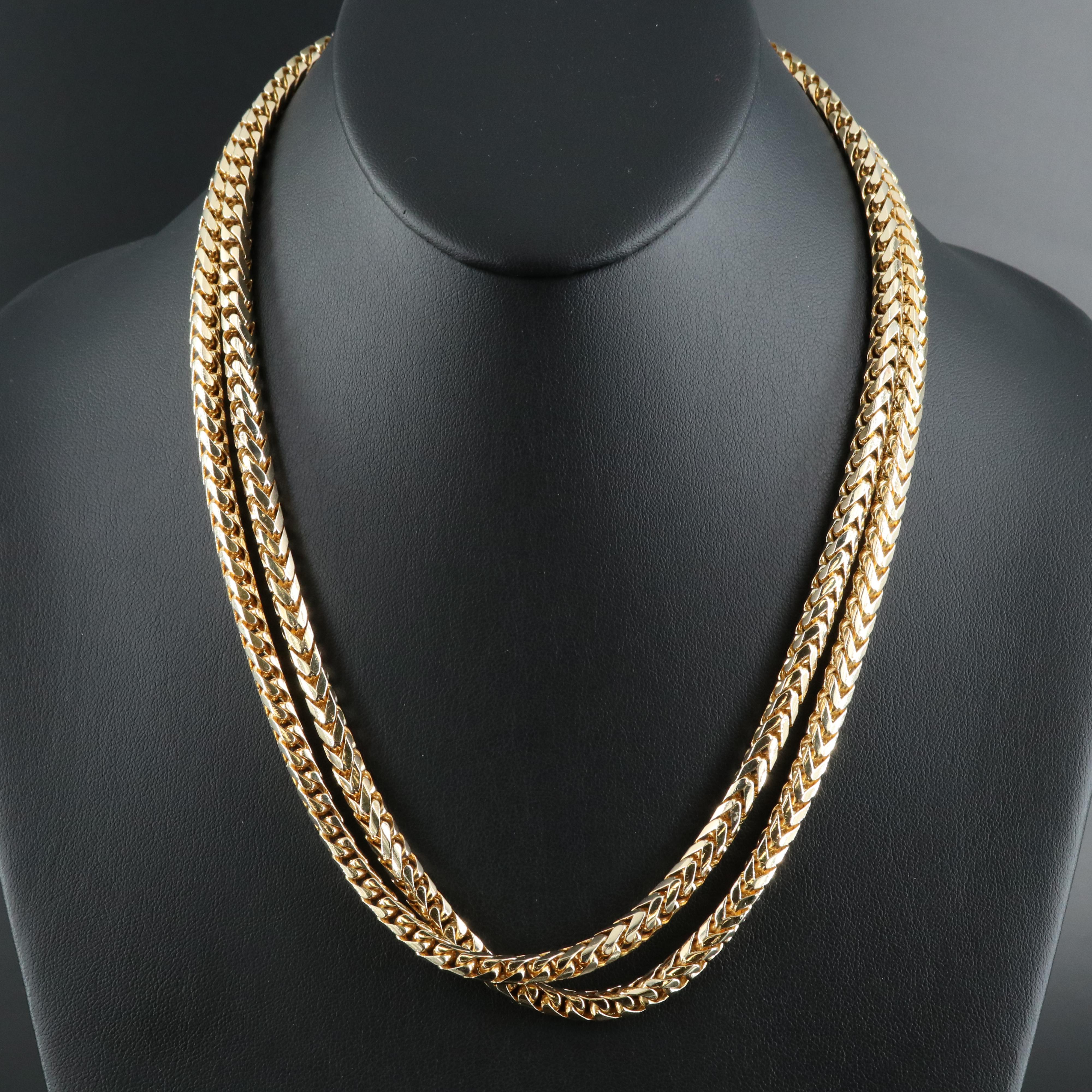 10K Square Curb Chain Necklace
