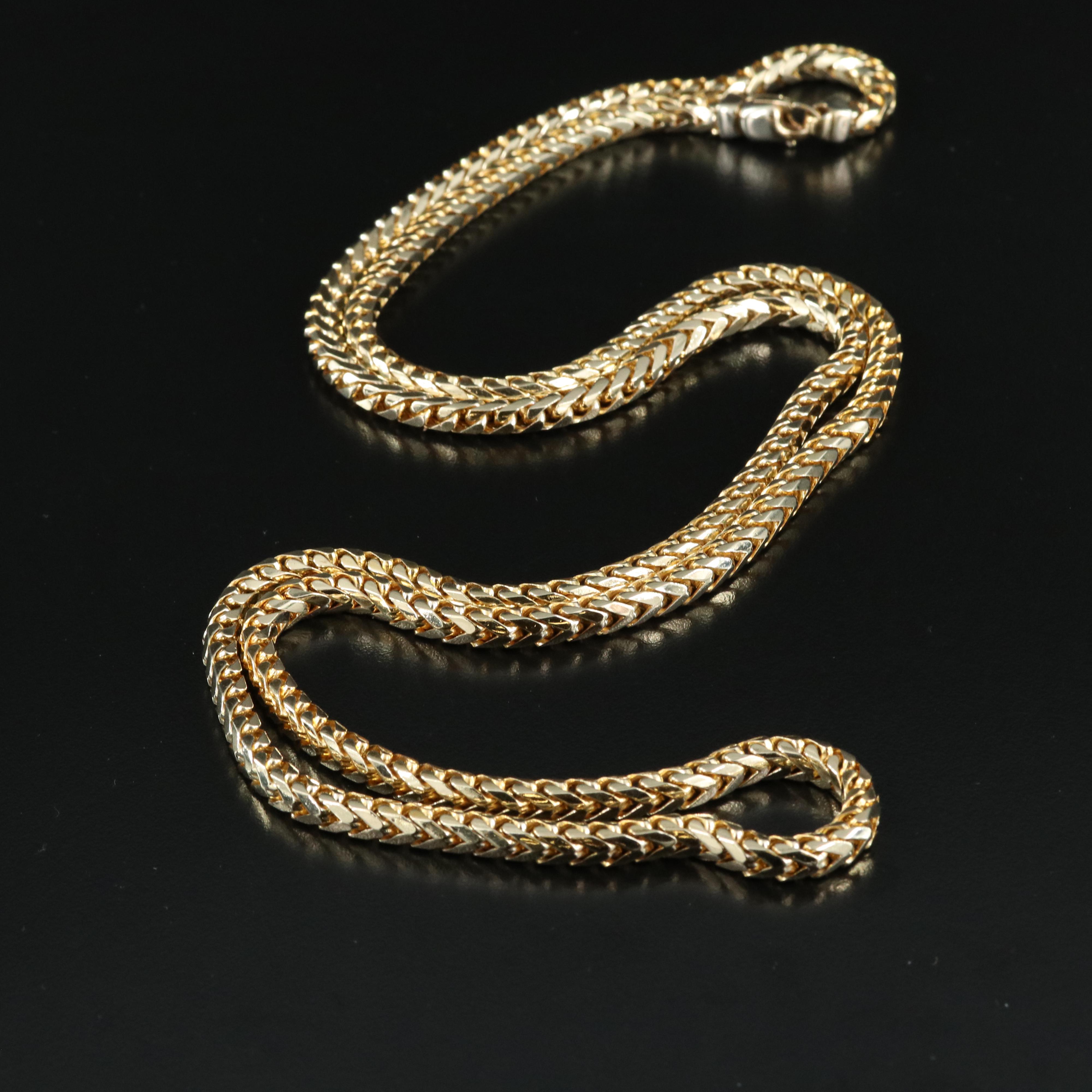 10K Square Curb Chain Necklace