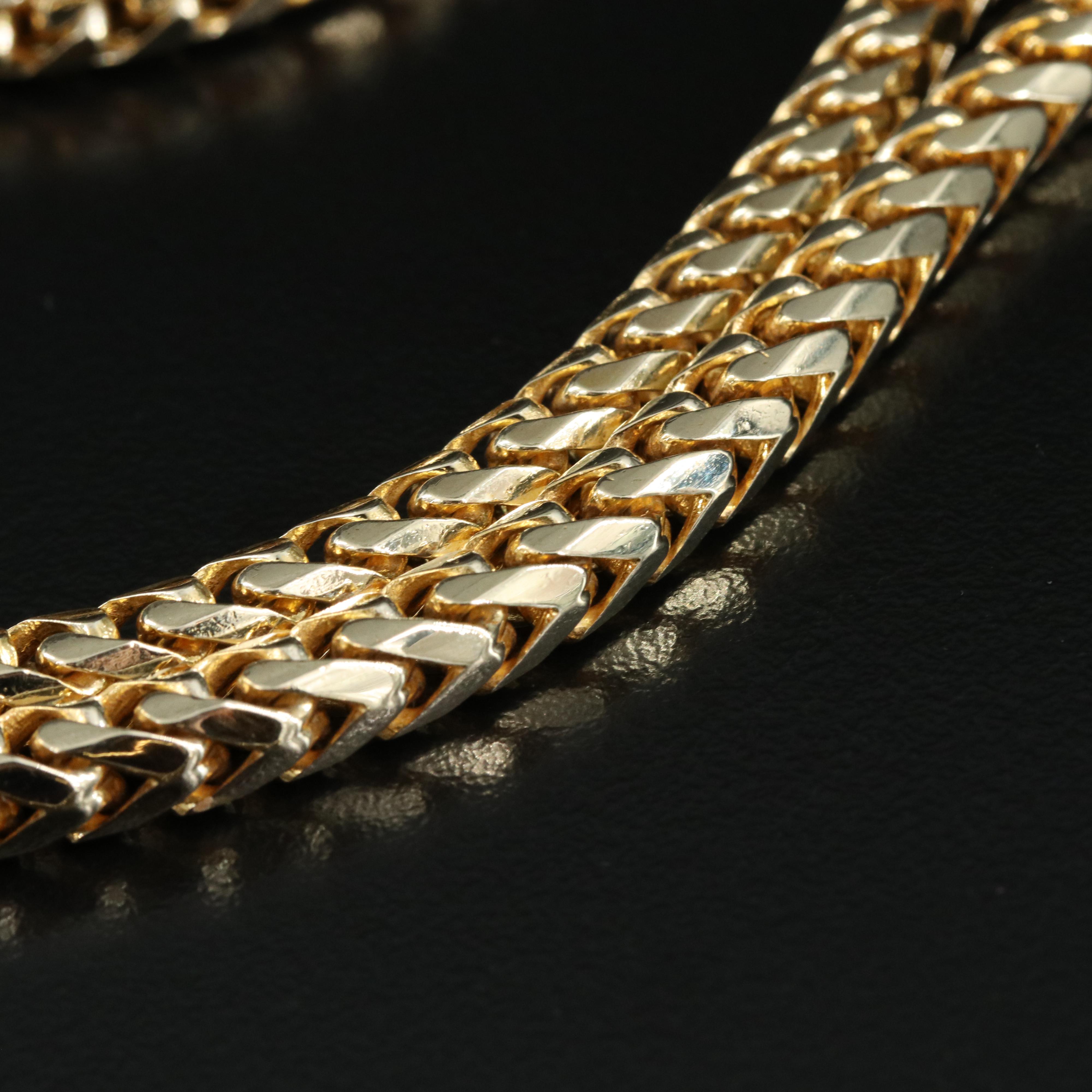 10K Square Curb Chain Necklace