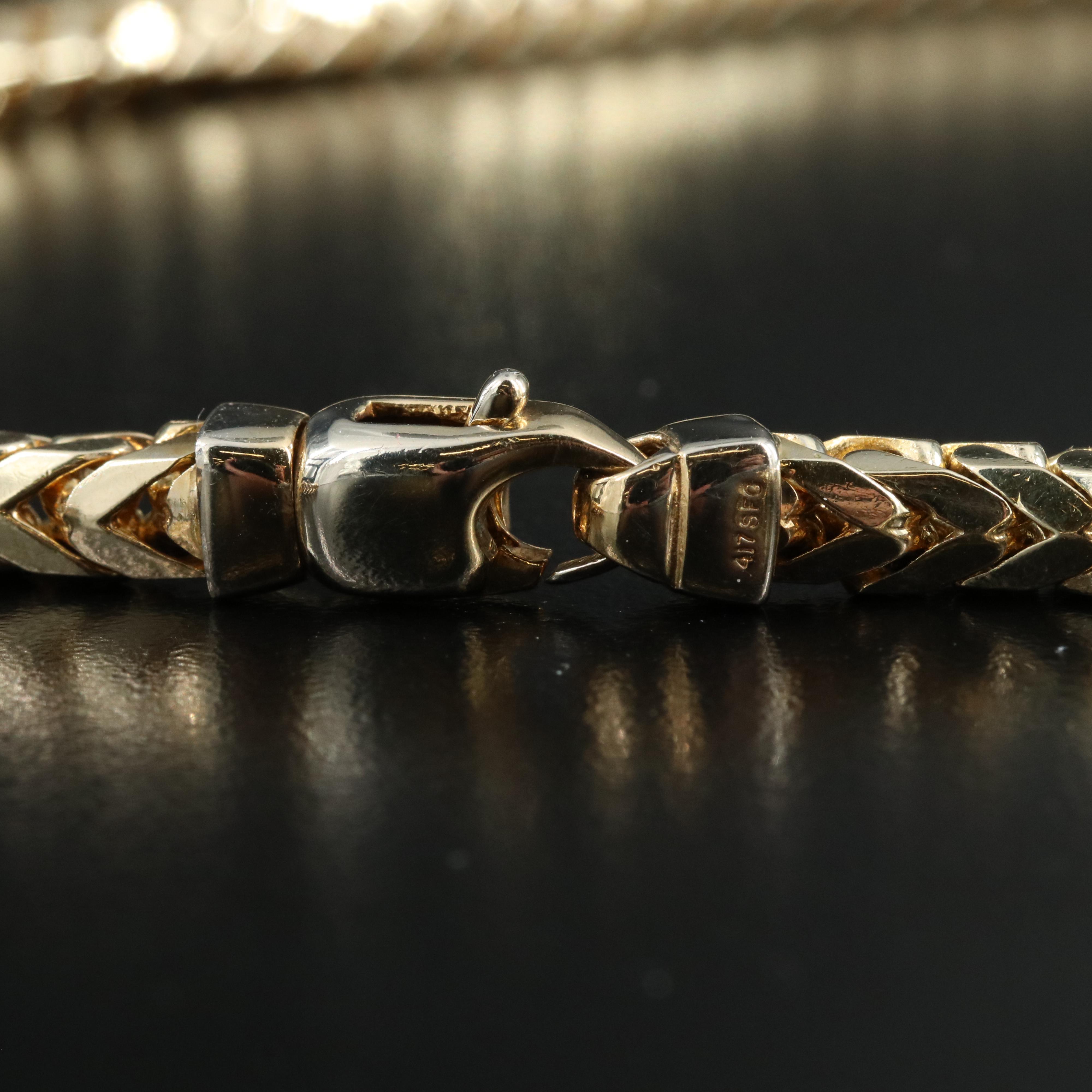 10K Square Curb Chain Necklace