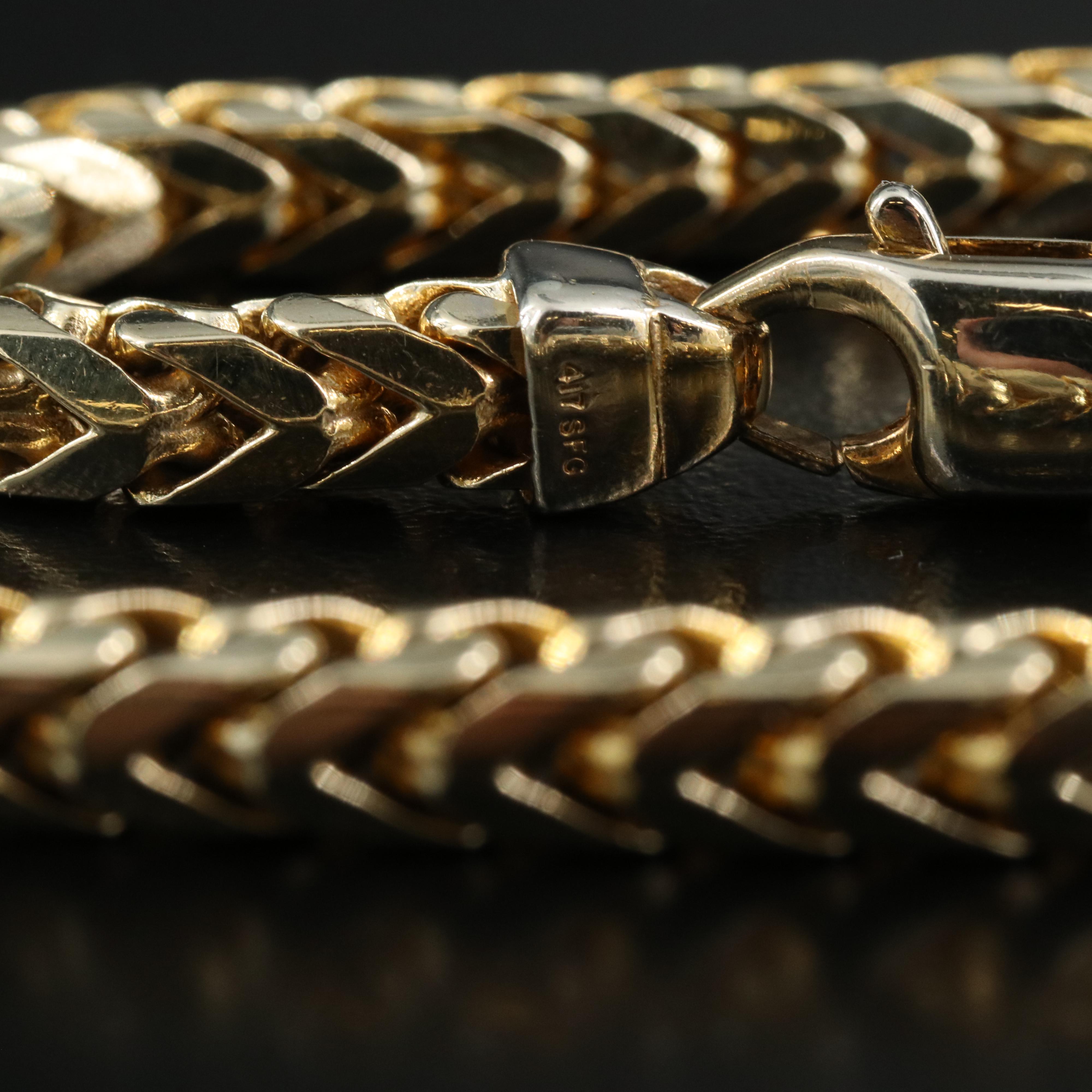 10K Square Curb Chain Necklace