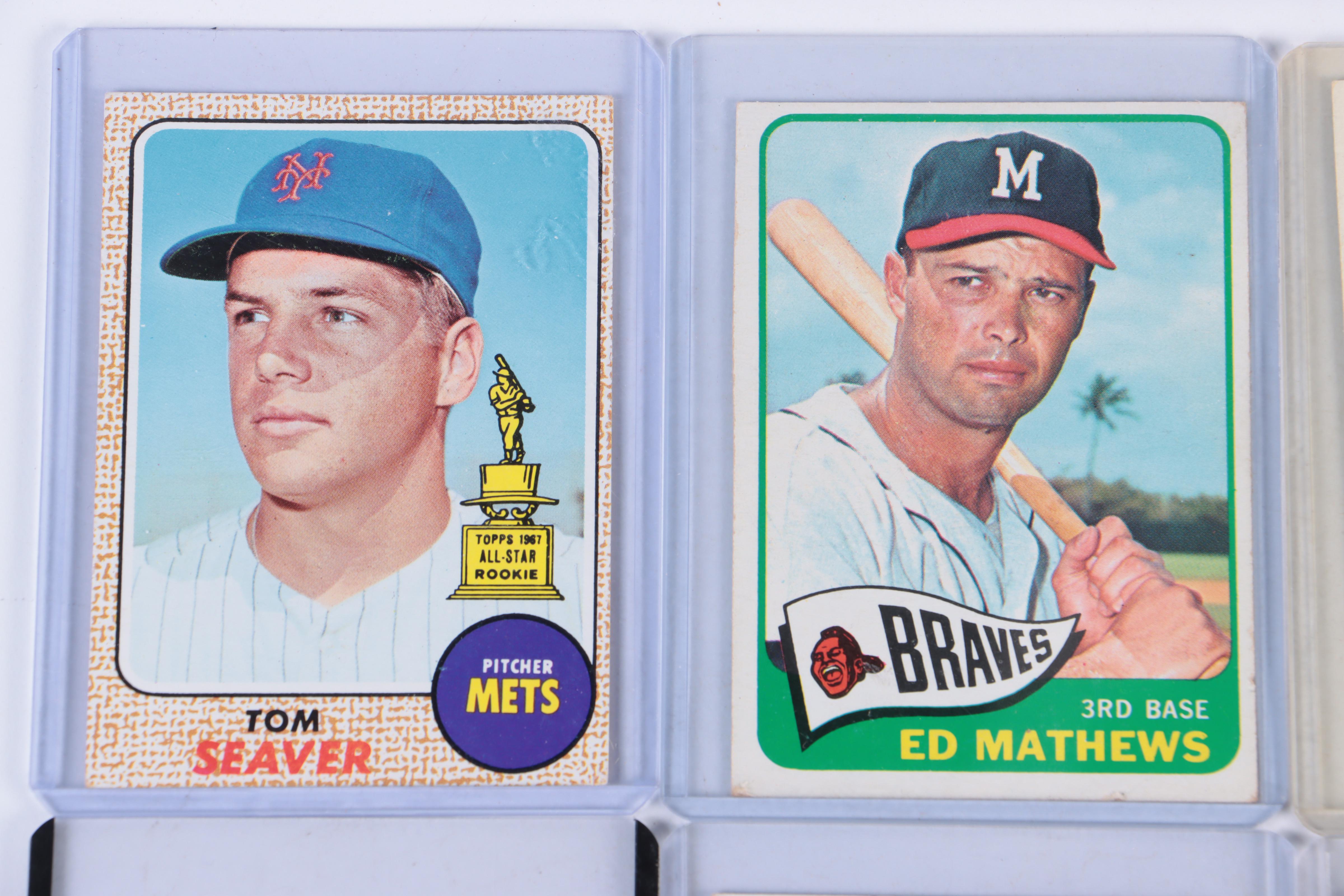 Topps Baseball Cards with Mickey Mantle and Graded Eddie Mathews, 1950s–1980s