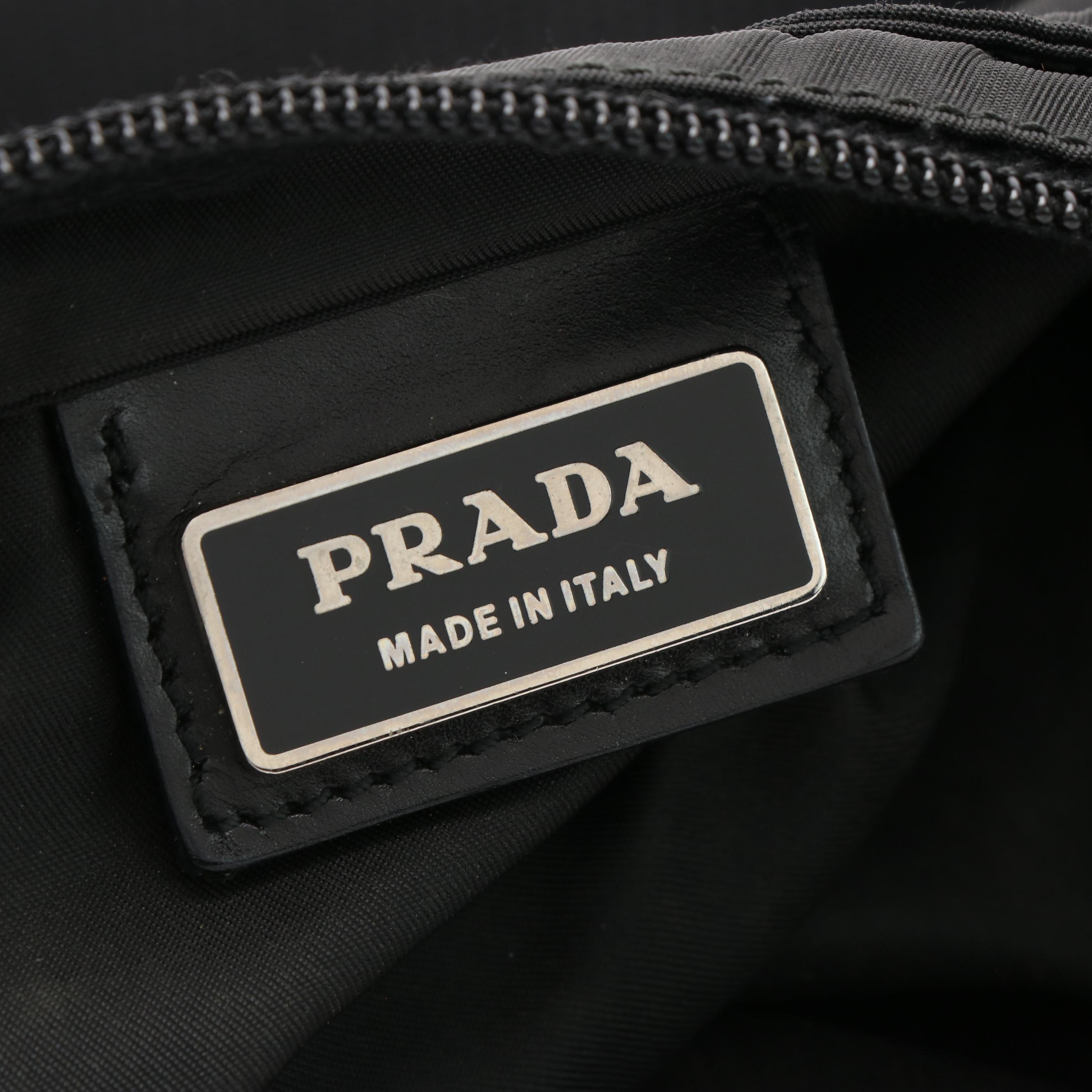 Prada Enamel Triangle Logo Tessuto Nylon Crossbody Bag