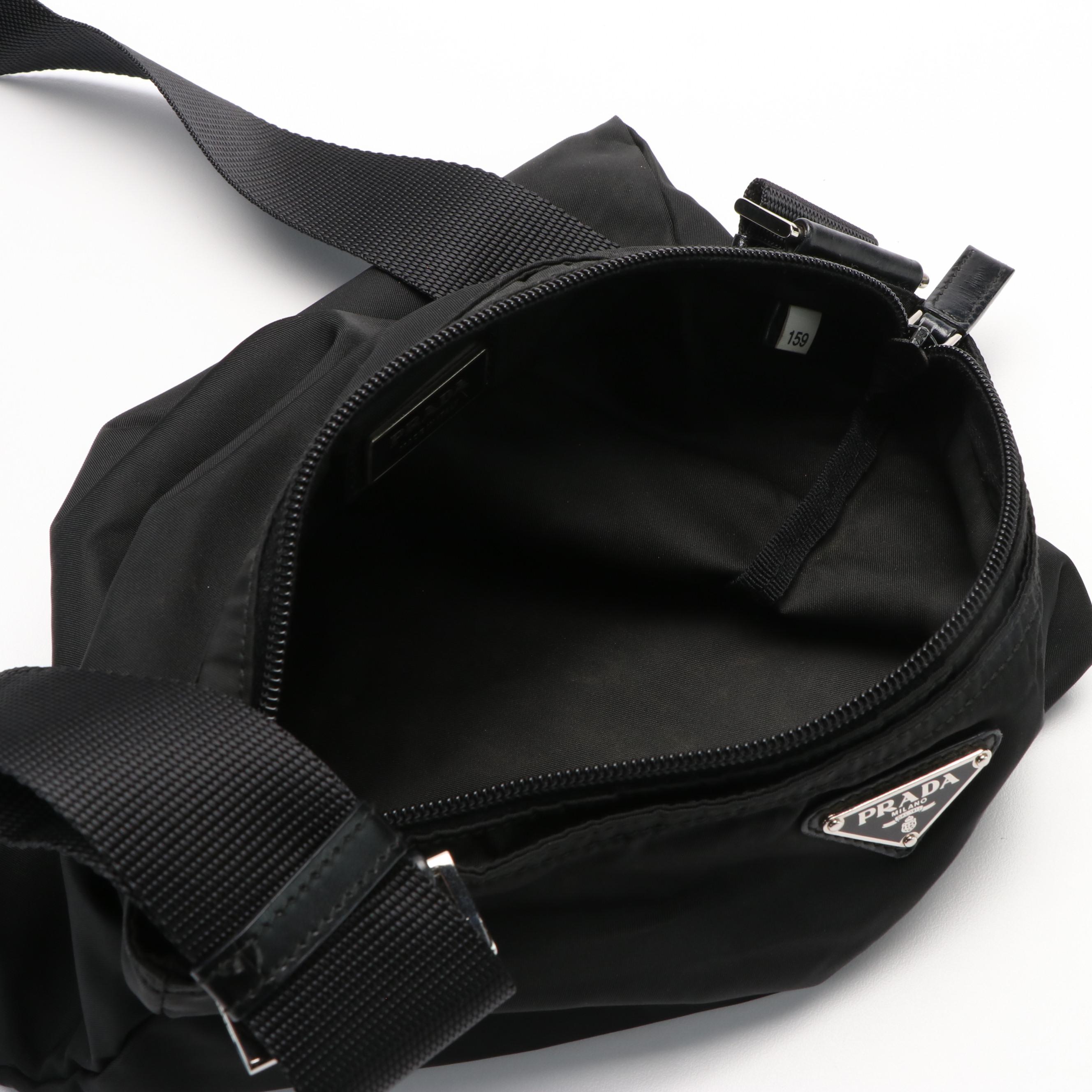 Prada Enamel Triangle Logo Tessuto Nylon Crossbody Bag