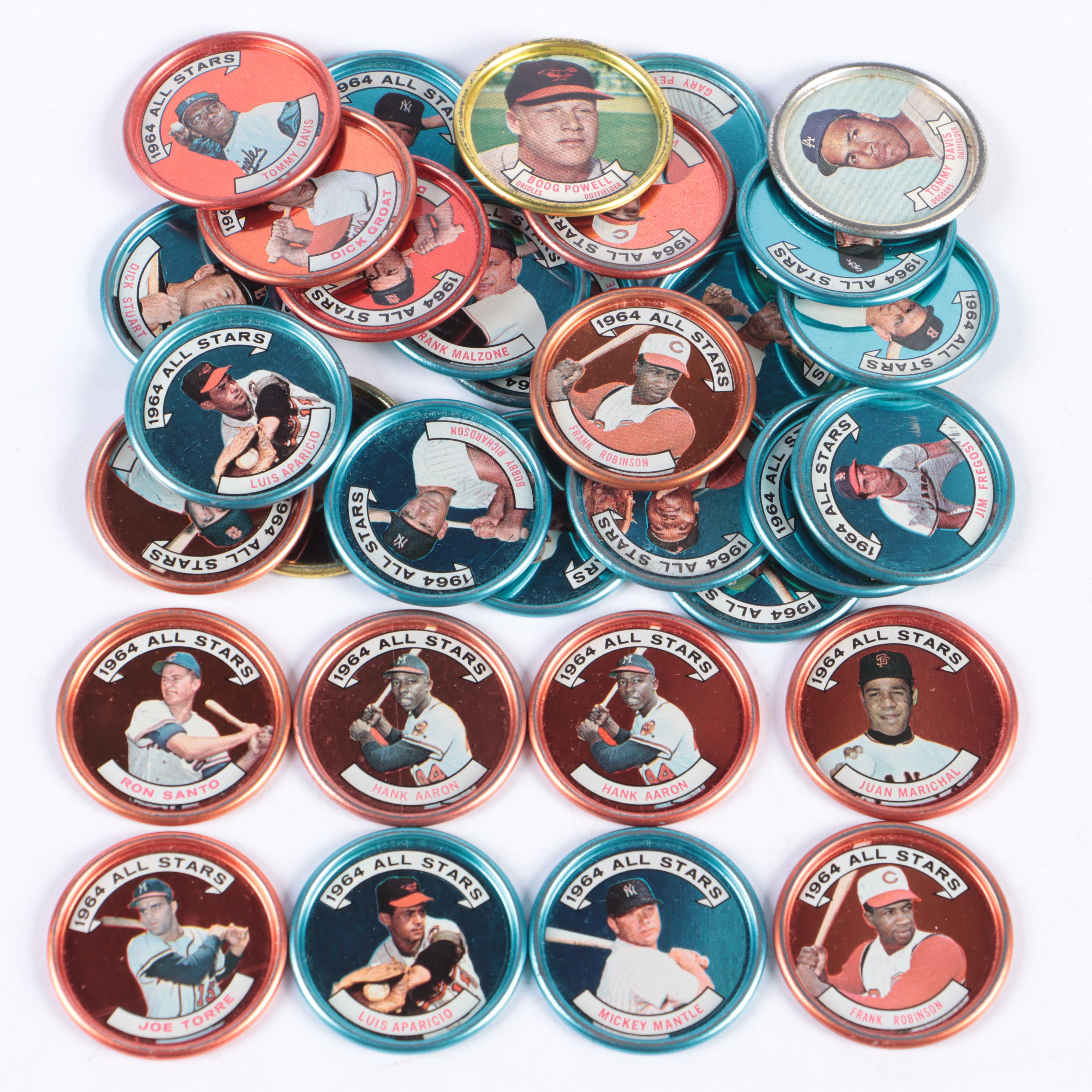 1964 Topps Coins Featuring Mickey Mantle, Hank Aaron, Frank Robinson and More