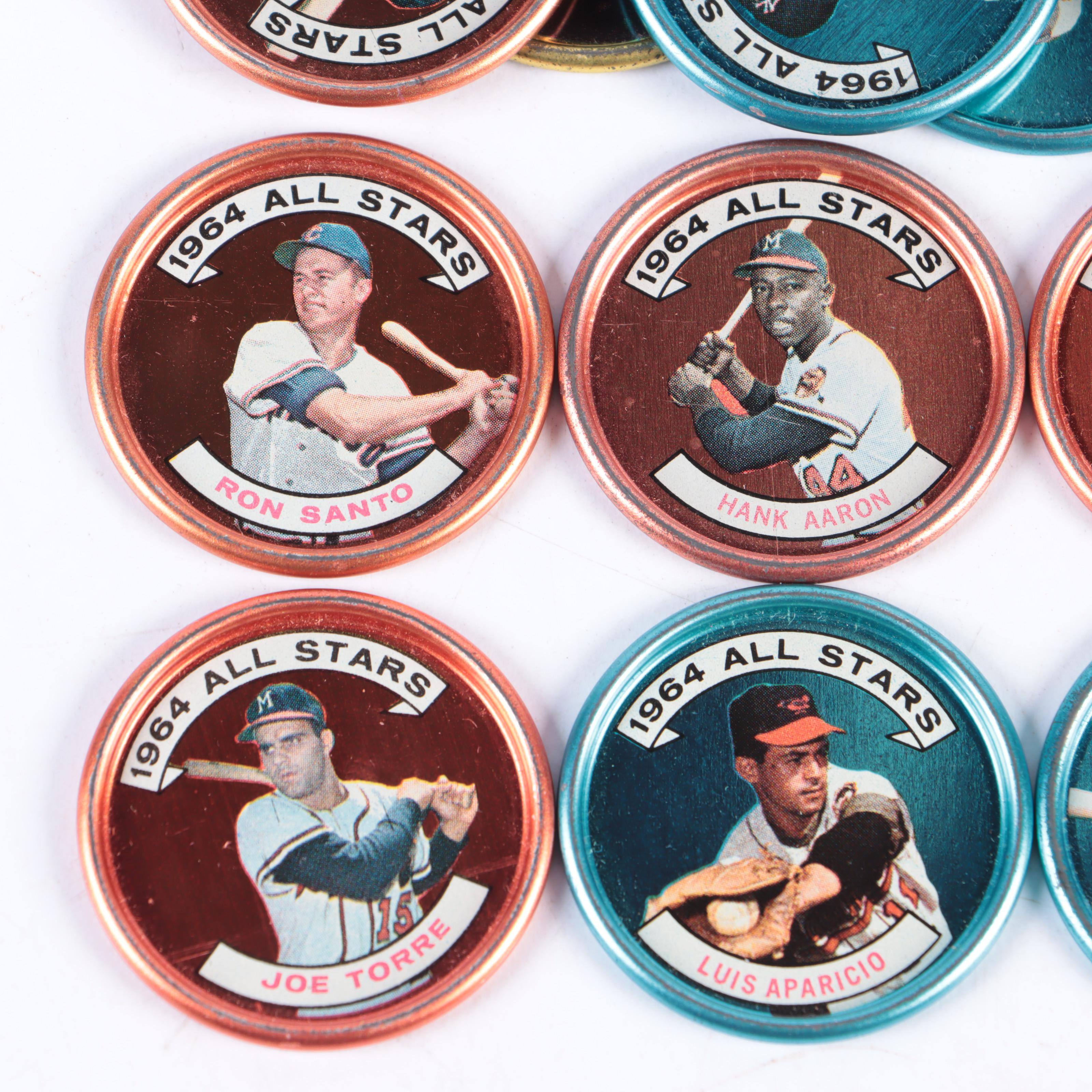 1964 Topps Coins Featuring Mickey Mantle, Hank Aaron, Frank Robinson and More