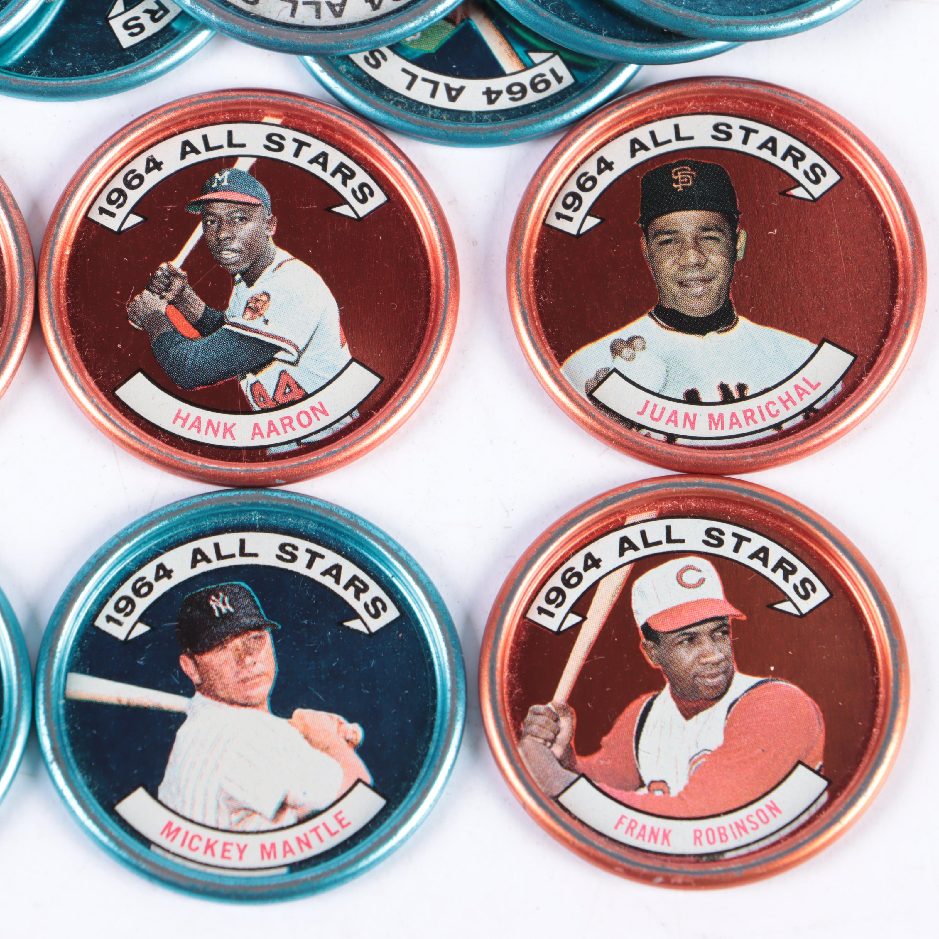 1964 Topps Coins Featuring Mickey Mantle, Hank Aaron, Frank Robinson and More