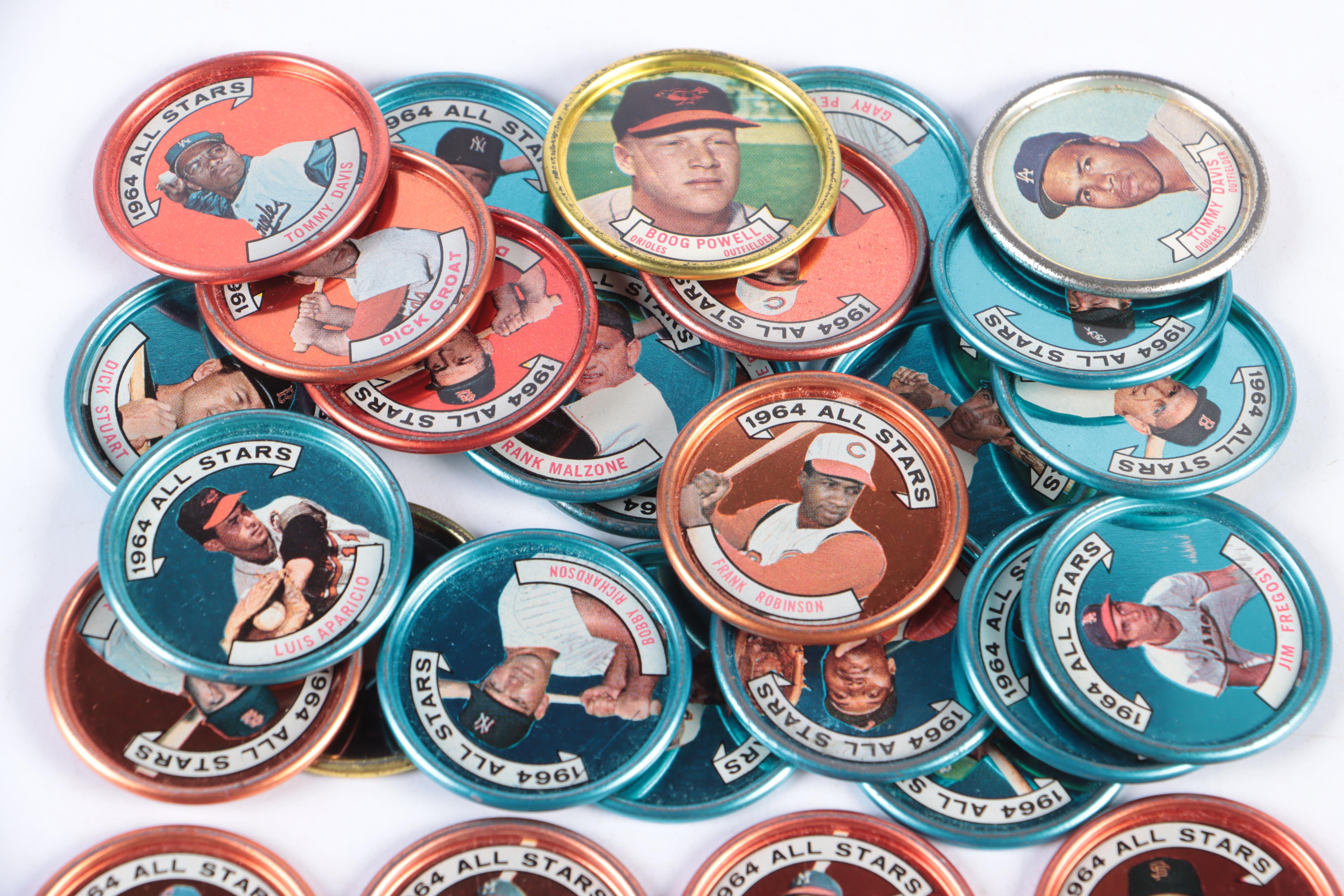1964 Topps Coins Featuring Mickey Mantle, Hank Aaron, Frank Robinson and More