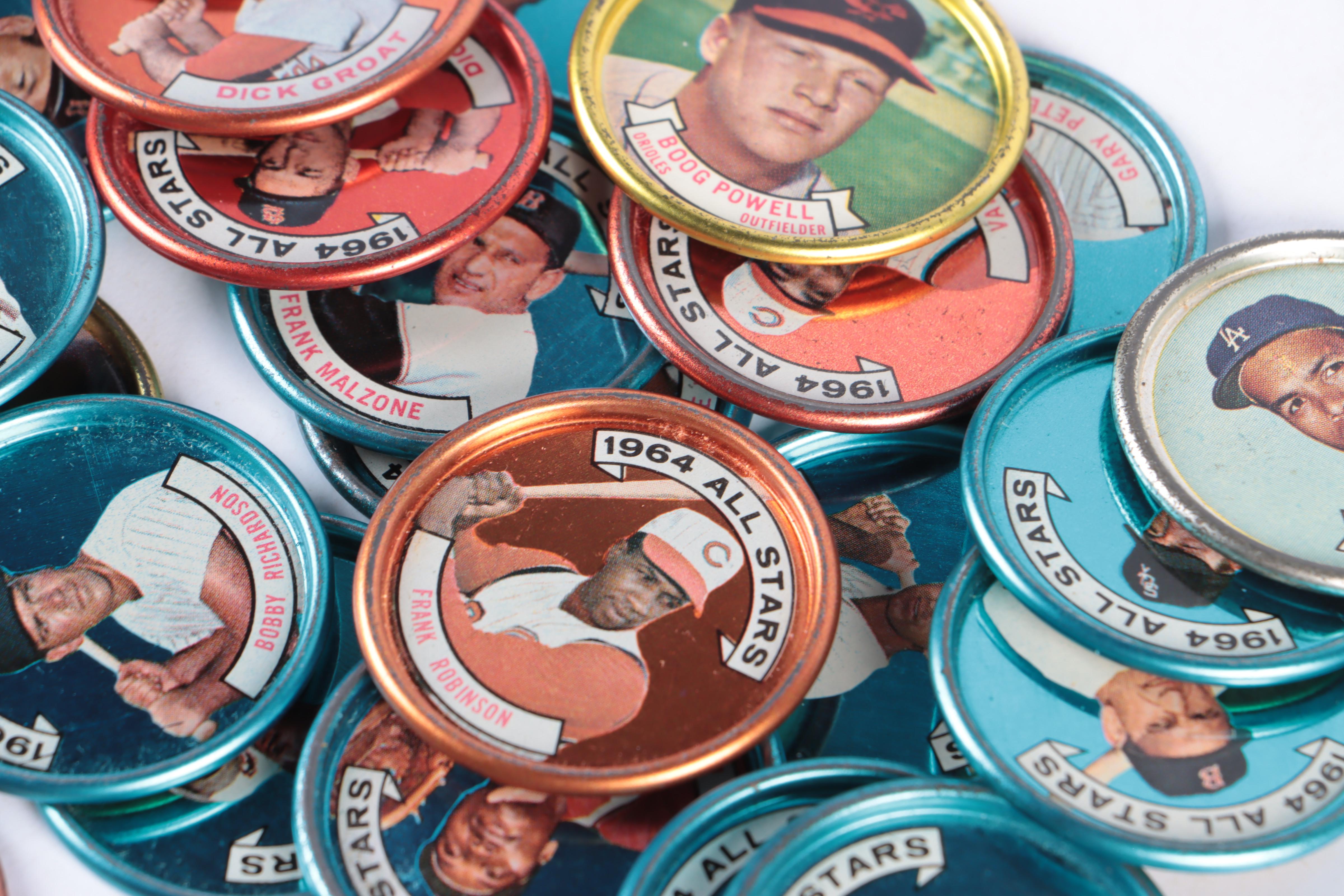 1964 Topps Coins Featuring Mickey Mantle, Hank Aaron, Frank Robinson and More