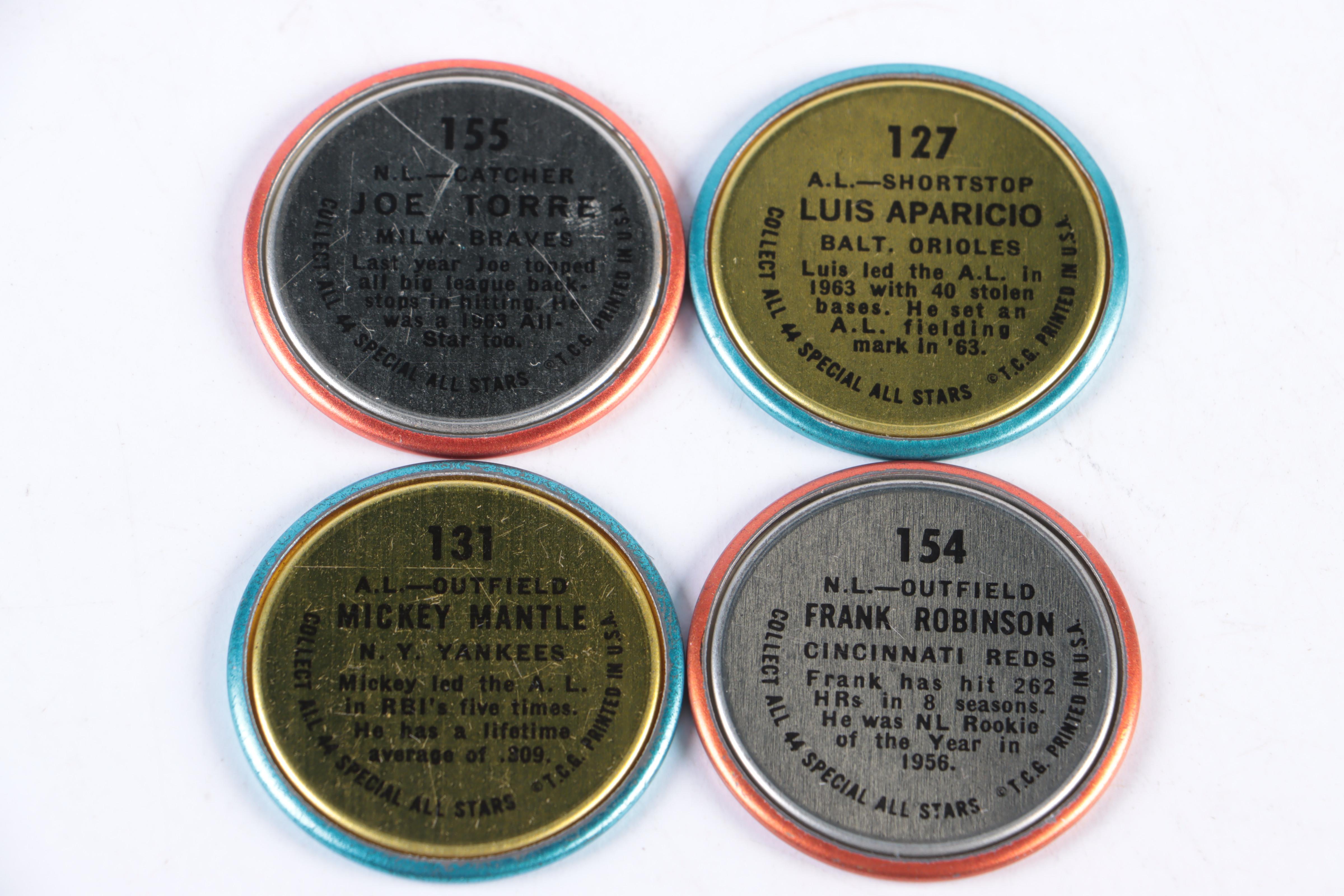 1964 Topps Coins Featuring Mickey Mantle, Hank Aaron, Frank Robinson and More