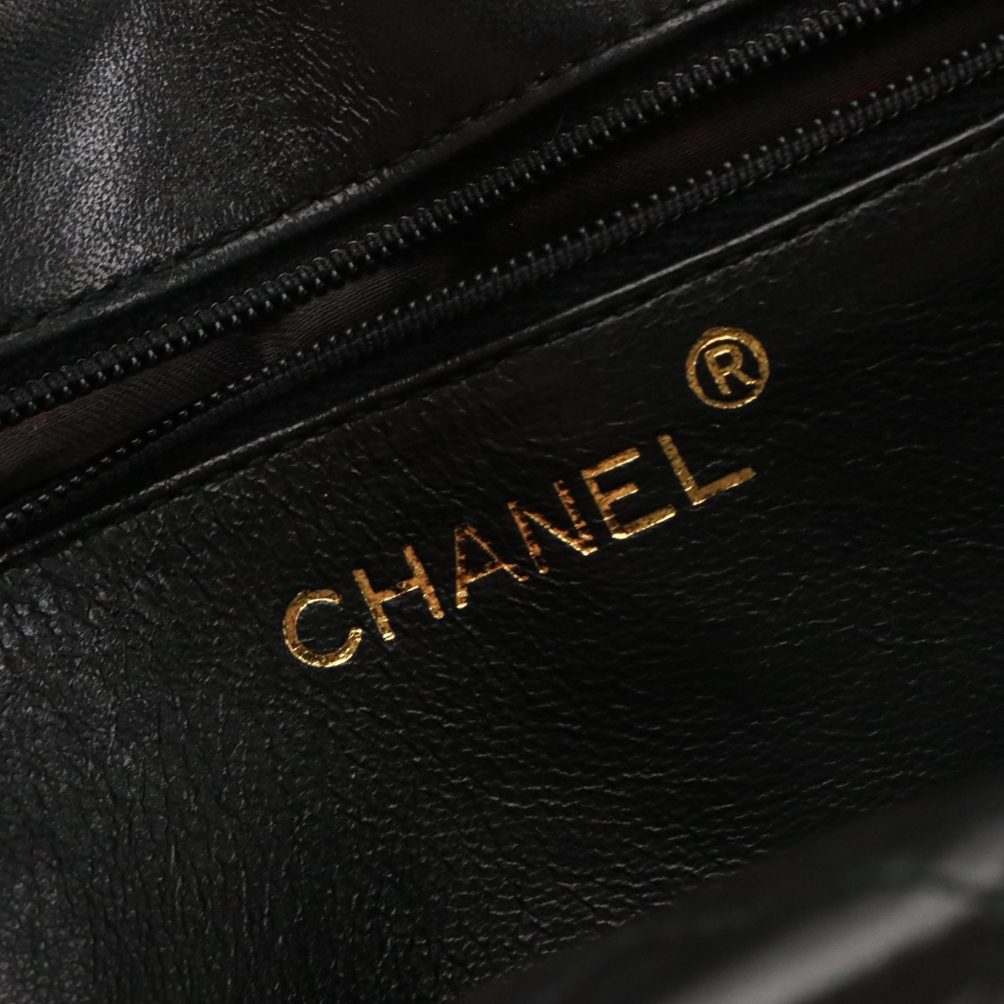 Chanel Envelope Double Flap Chain Strap Crossbody Bag in Black Quilted Leather