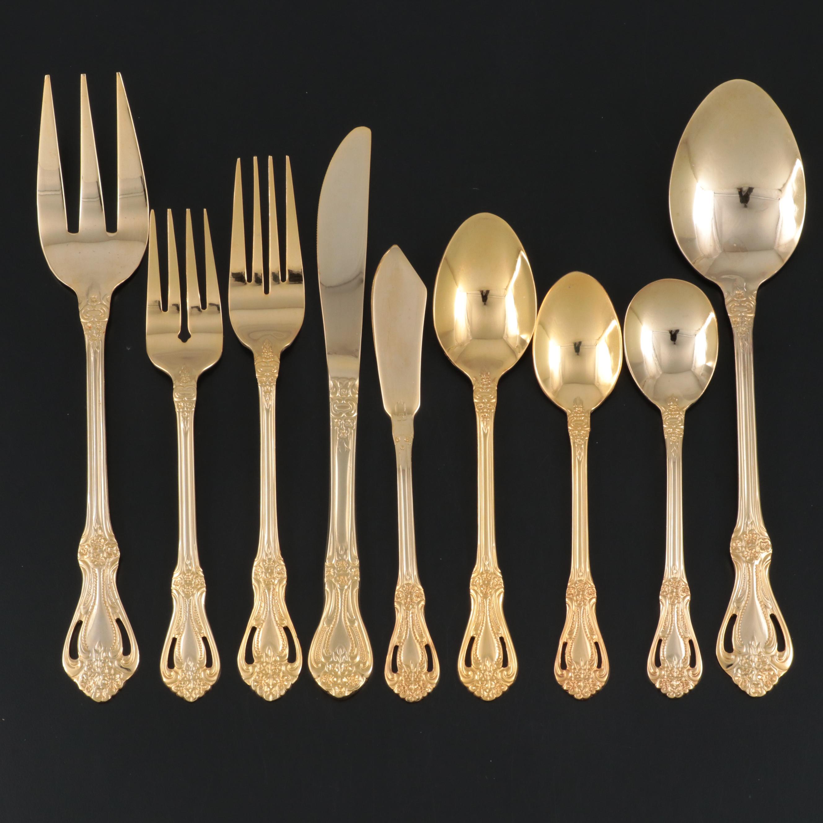 Stanley Roberts "Gold Valentine" Stainless Steel Flatware