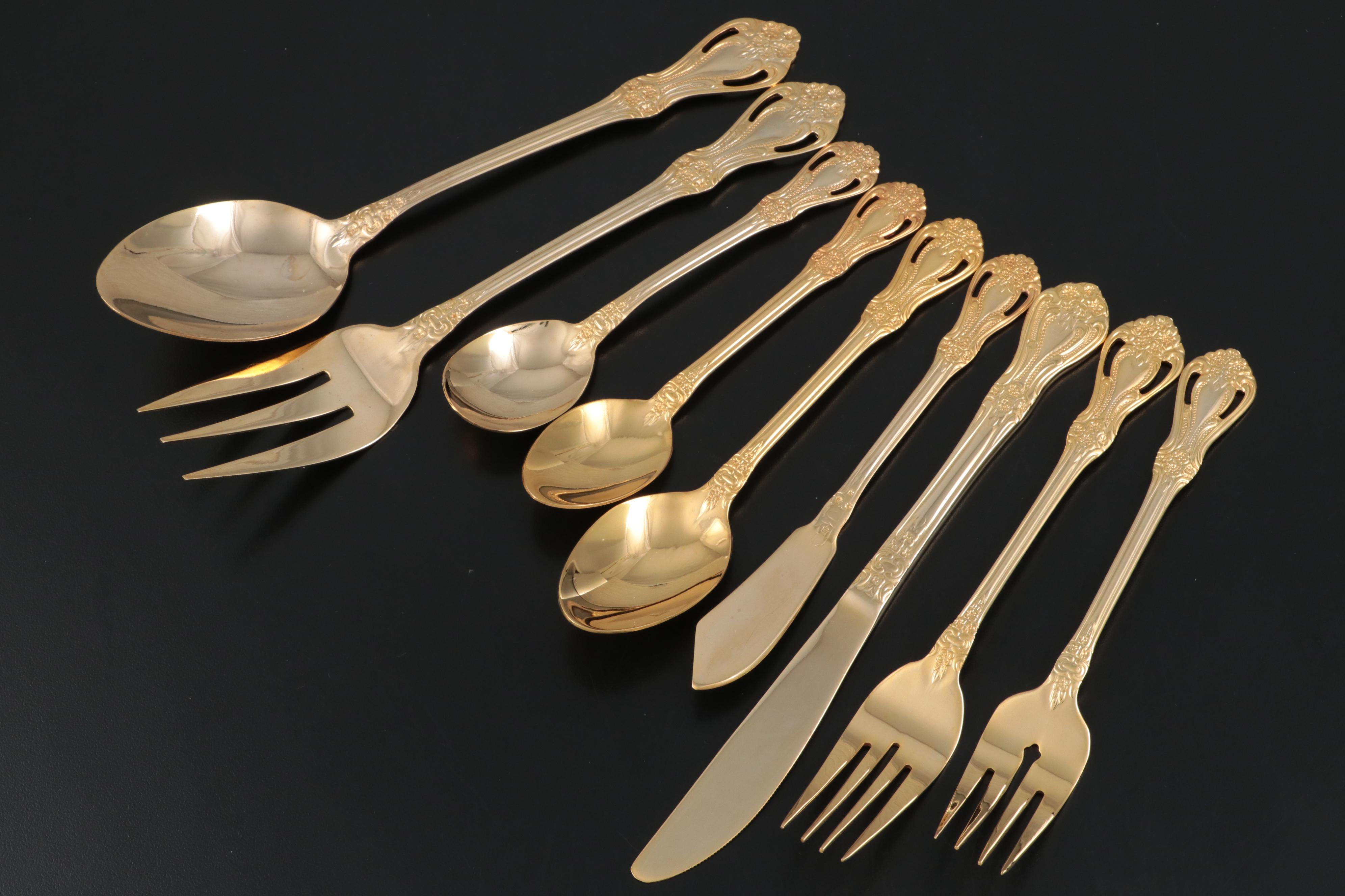 Stanley Roberts "Gold Valentine" Stainless Steel Flatware