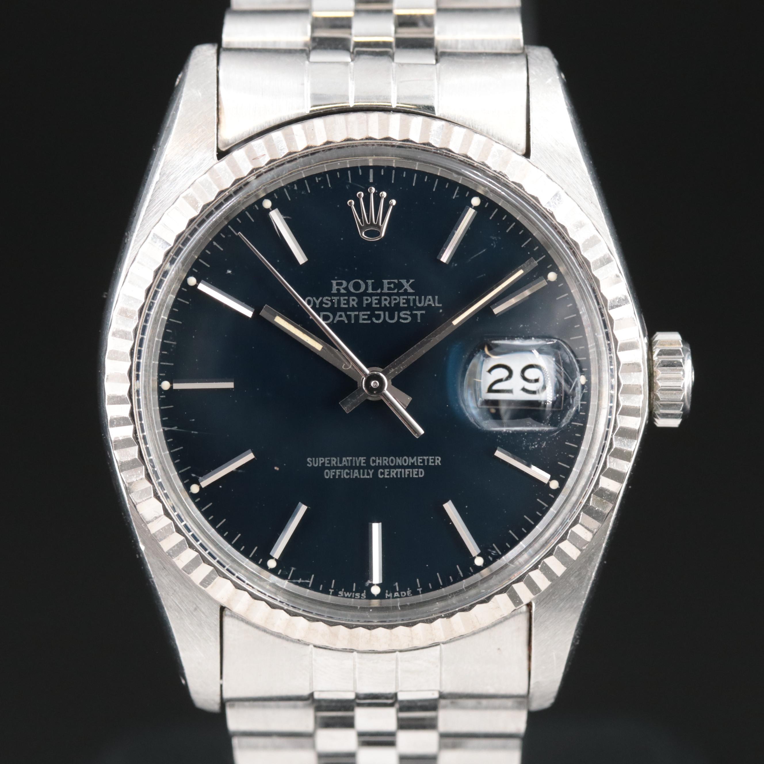 1983 Rolex Oyster Perpetual Datejust Stainless Steel Watch