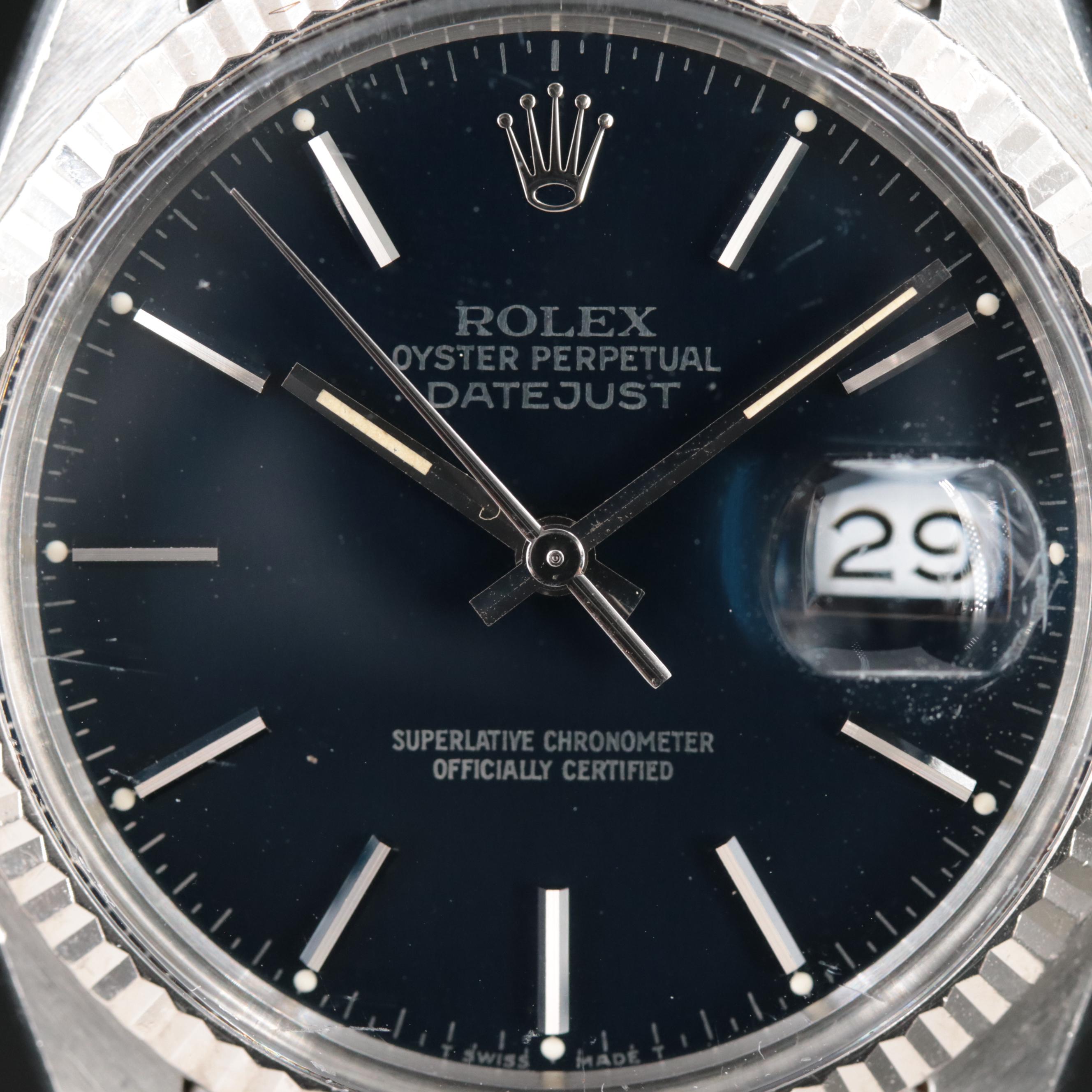 1983 Rolex Oyster Perpetual Datejust Stainless Steel Watch