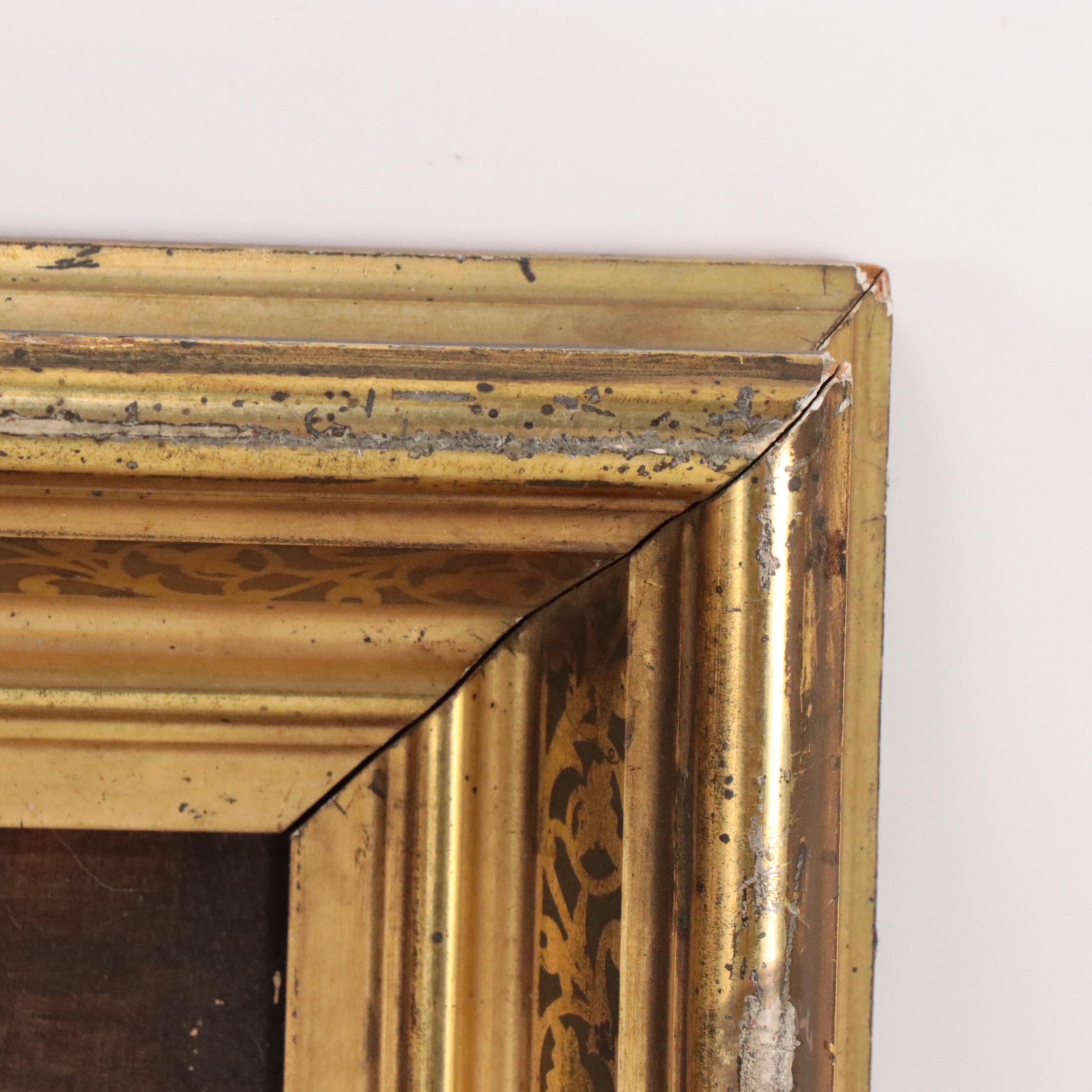 Oil Painting of Barn Scene With Two Dogs