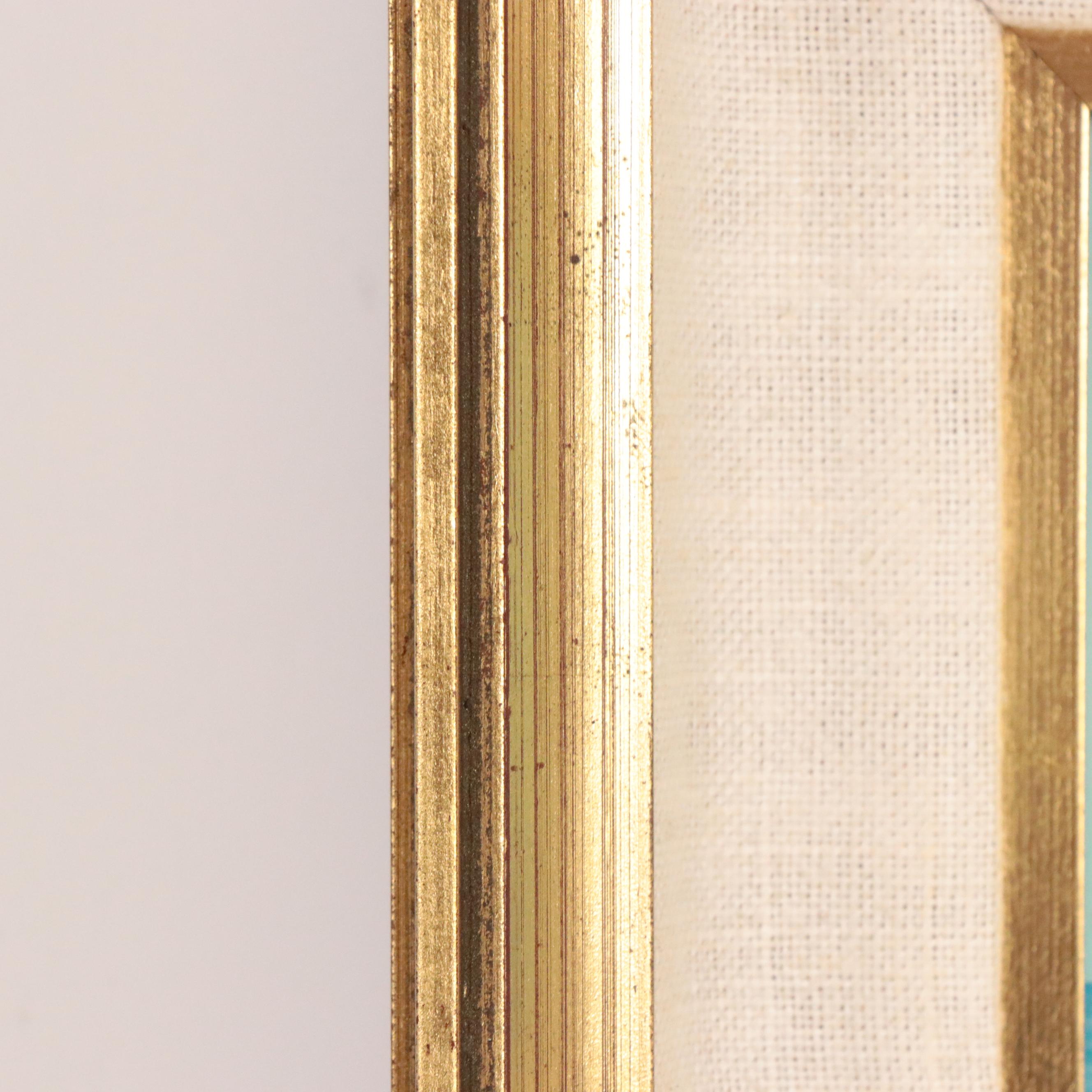 Frank Whipple Oil Painting of Two Figures Wading in the Sea