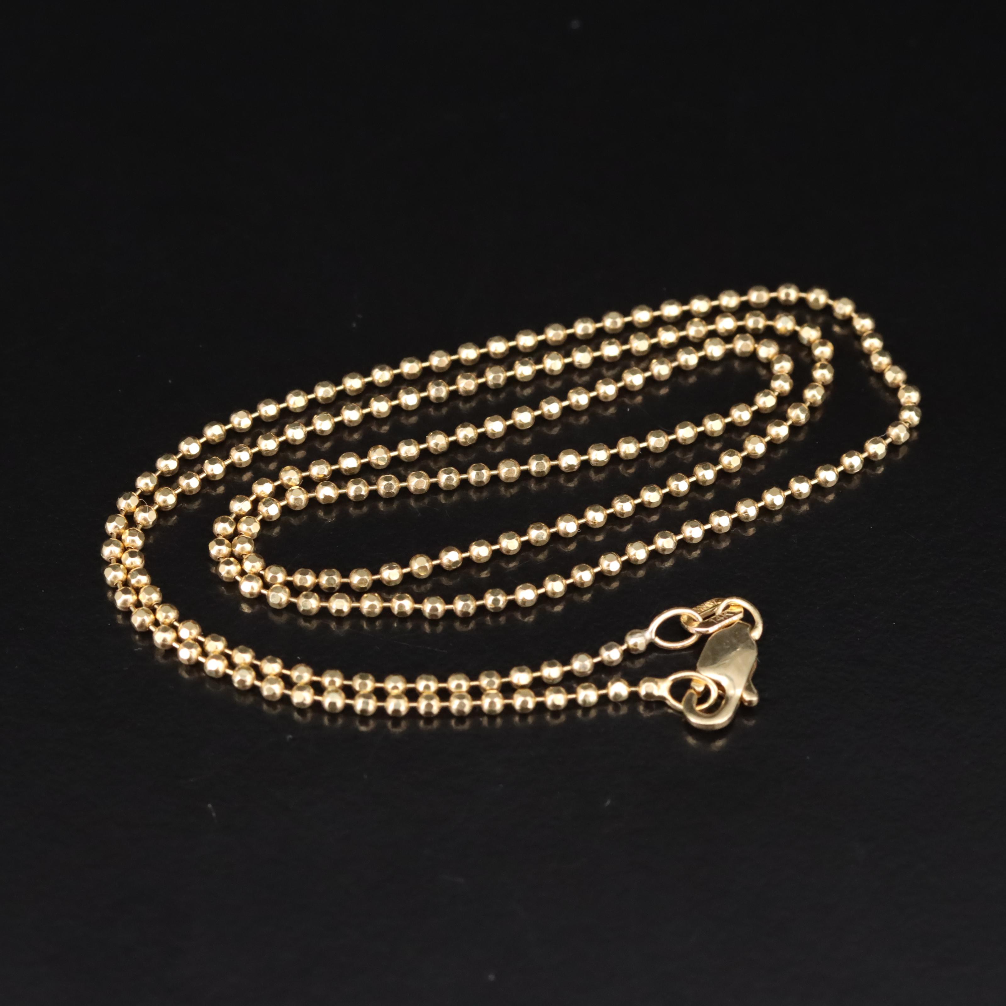 14K Beaded Chain Necklace