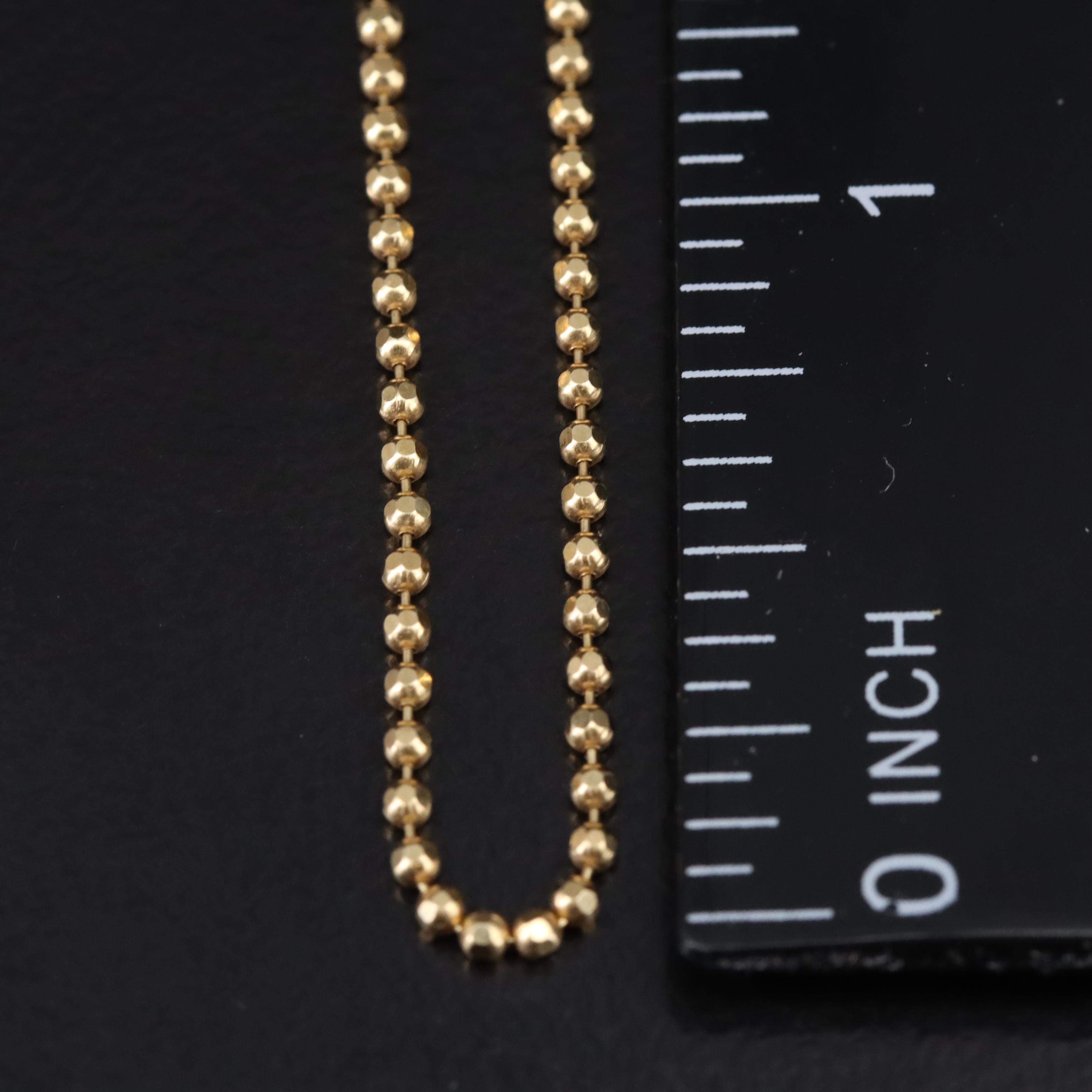 14K Beaded Chain Necklace