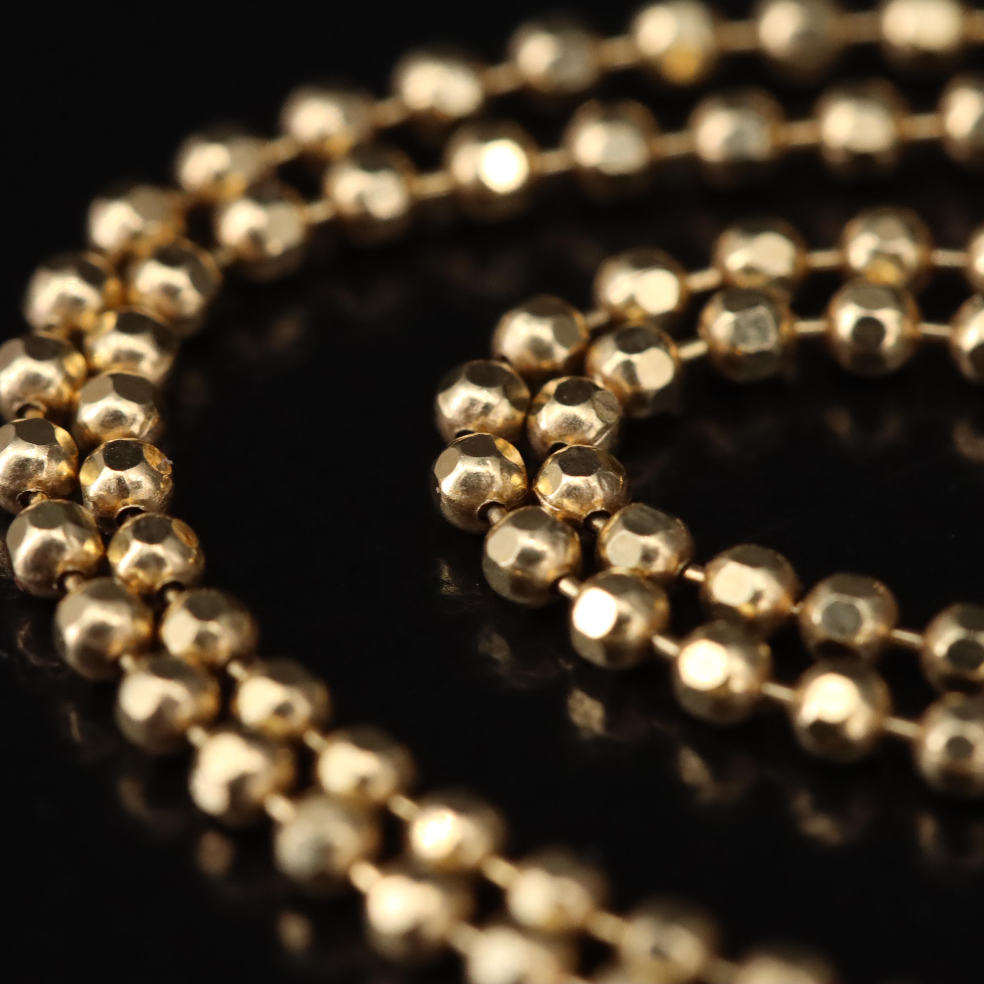 14K Beaded Chain Necklace