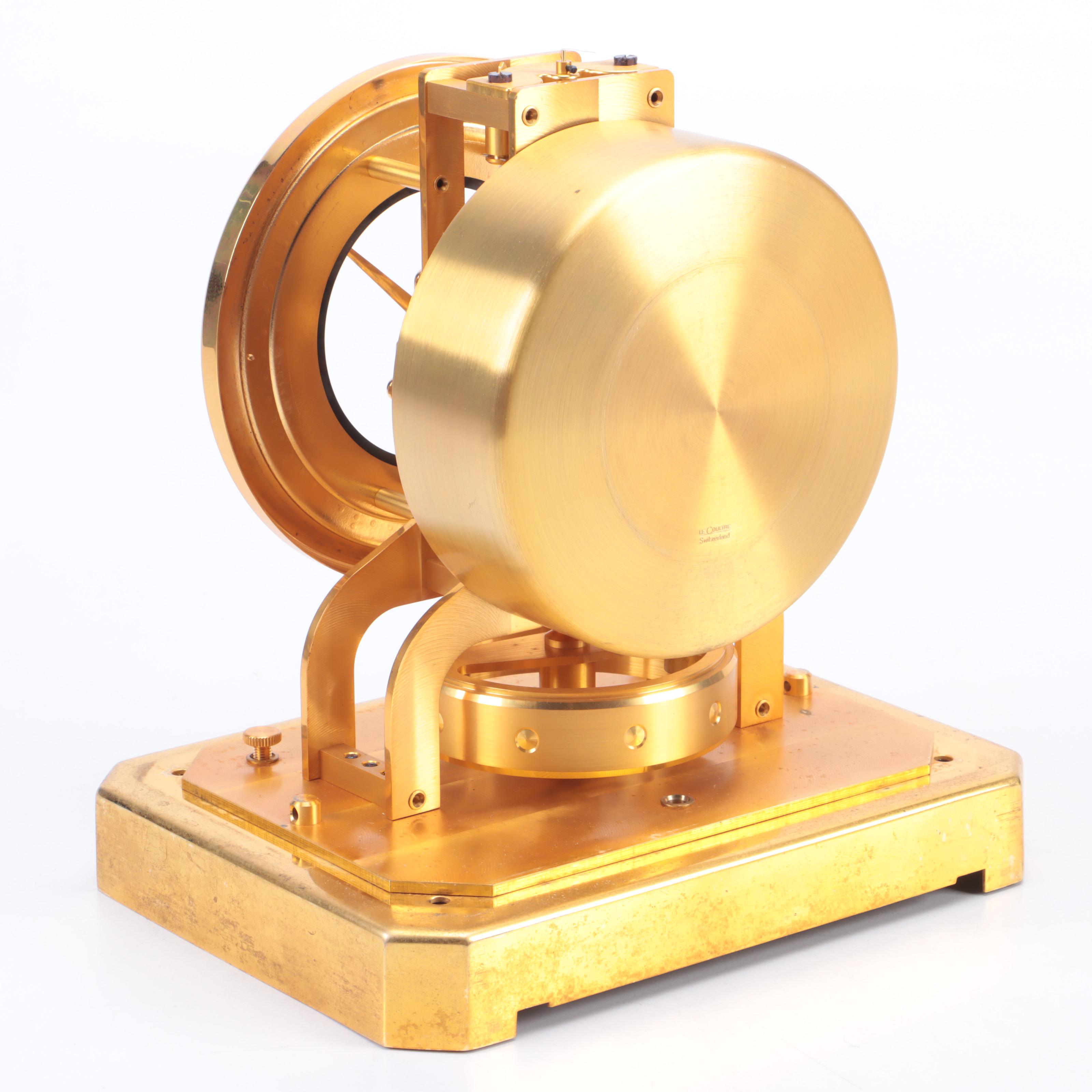 Jaeger-LeCoultre "Atmos" Swiss Brass and Glass Perpetual Motion Mantel Clock