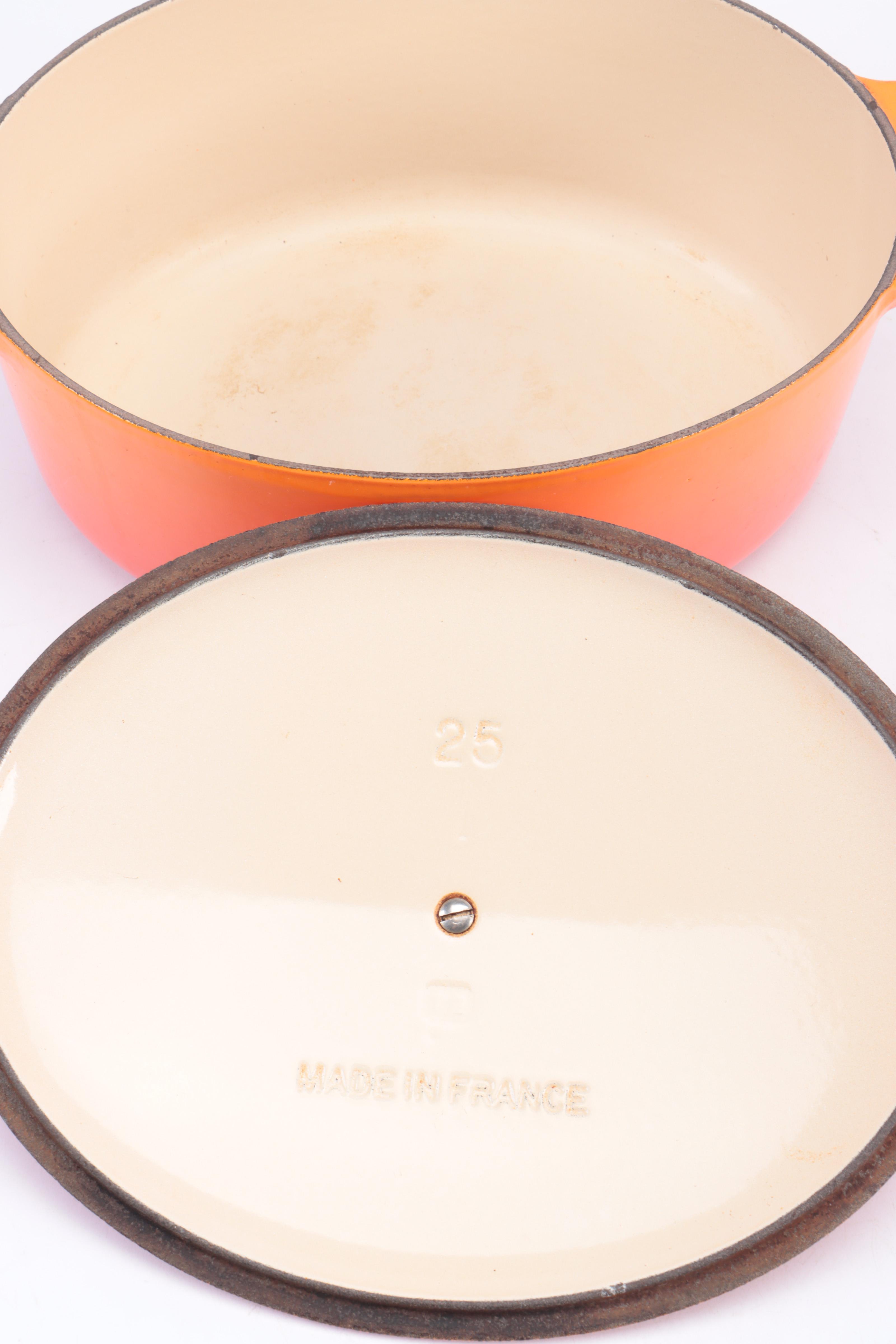 Le Creuset Enameled Cast Iron Dutch Oven with Trivet and Stoneware Pitcher