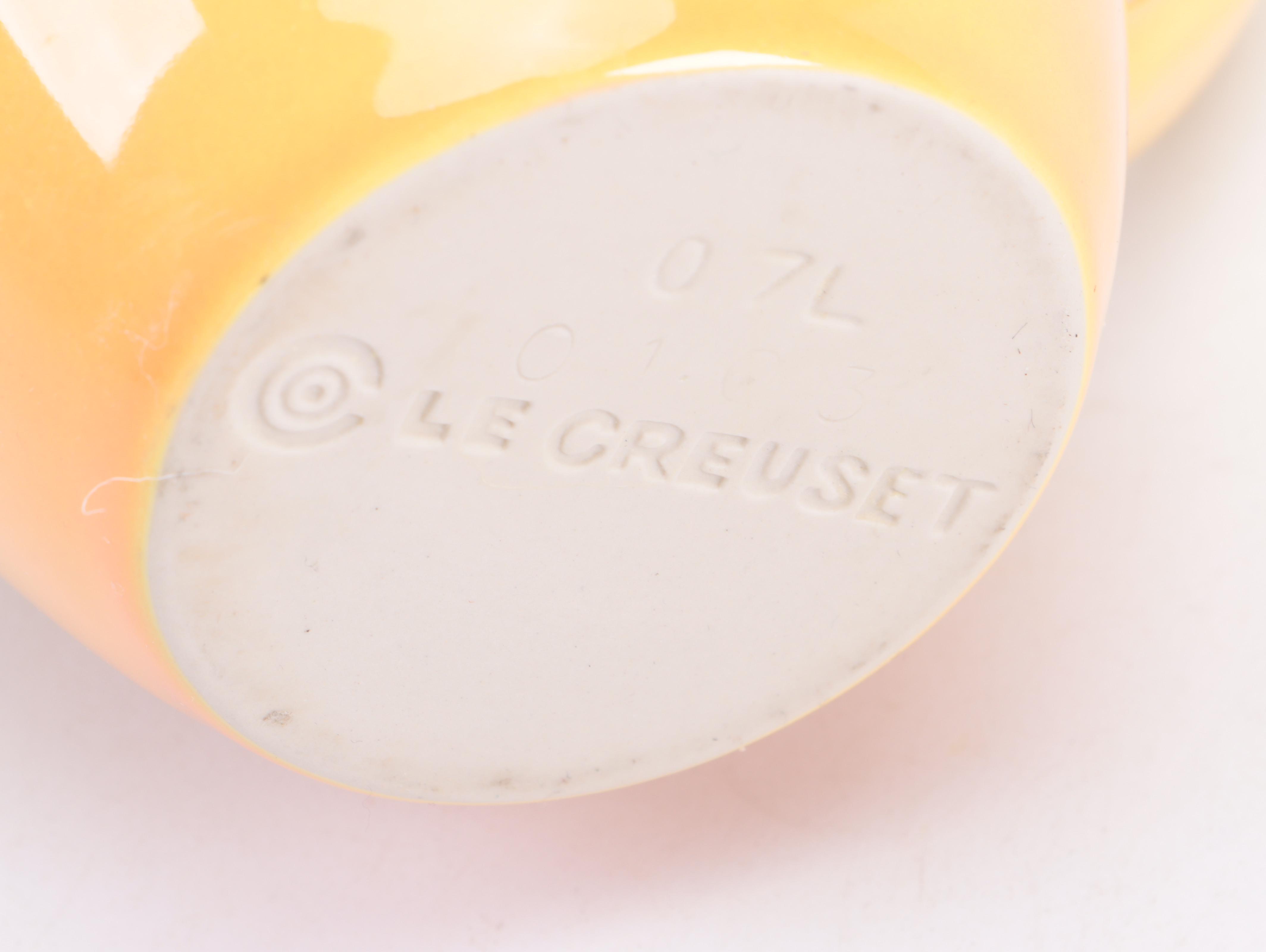 Le Creuset Enameled Cast Iron Dutch Oven with Trivet and Stoneware Pitcher