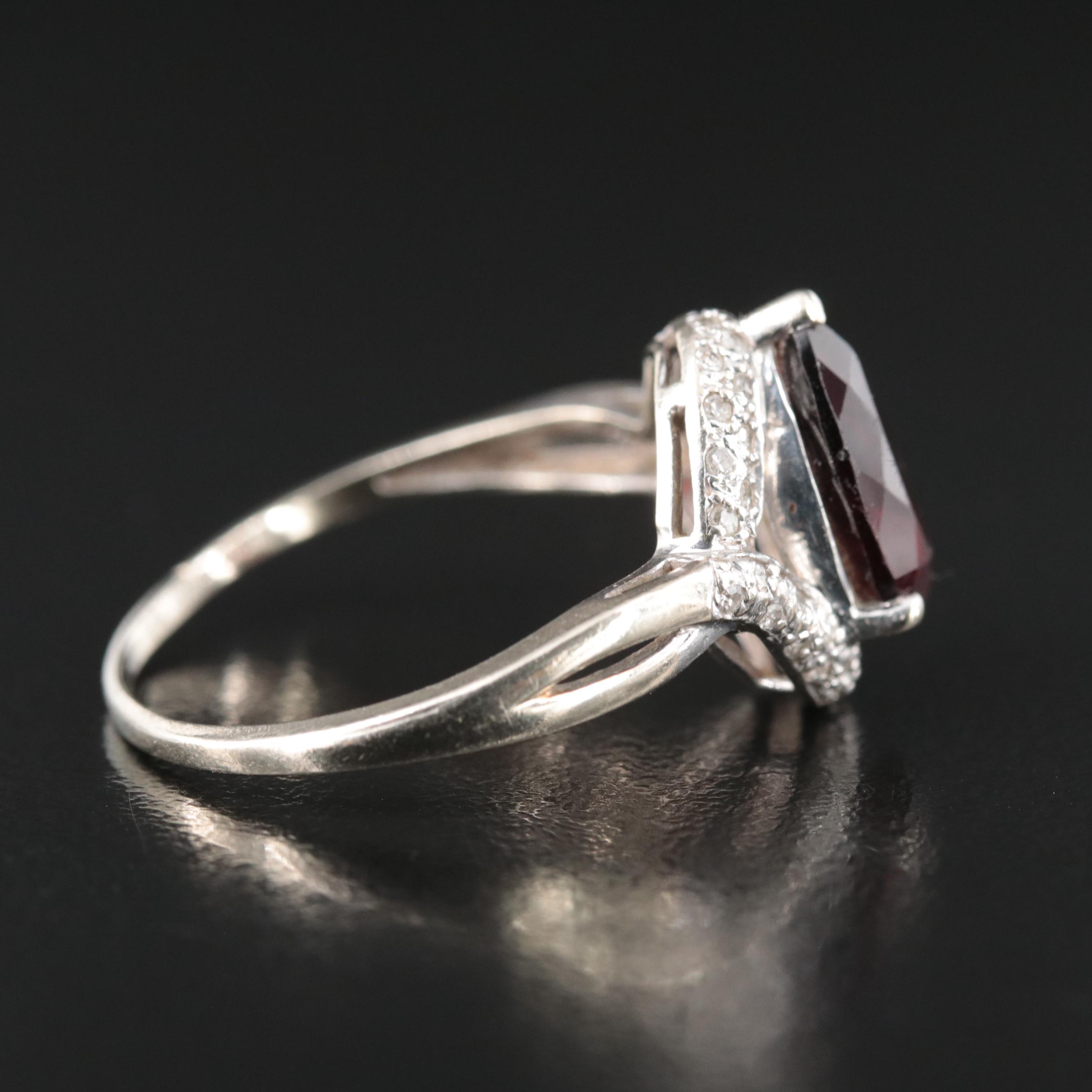 10K Garnet and Diamond Ring