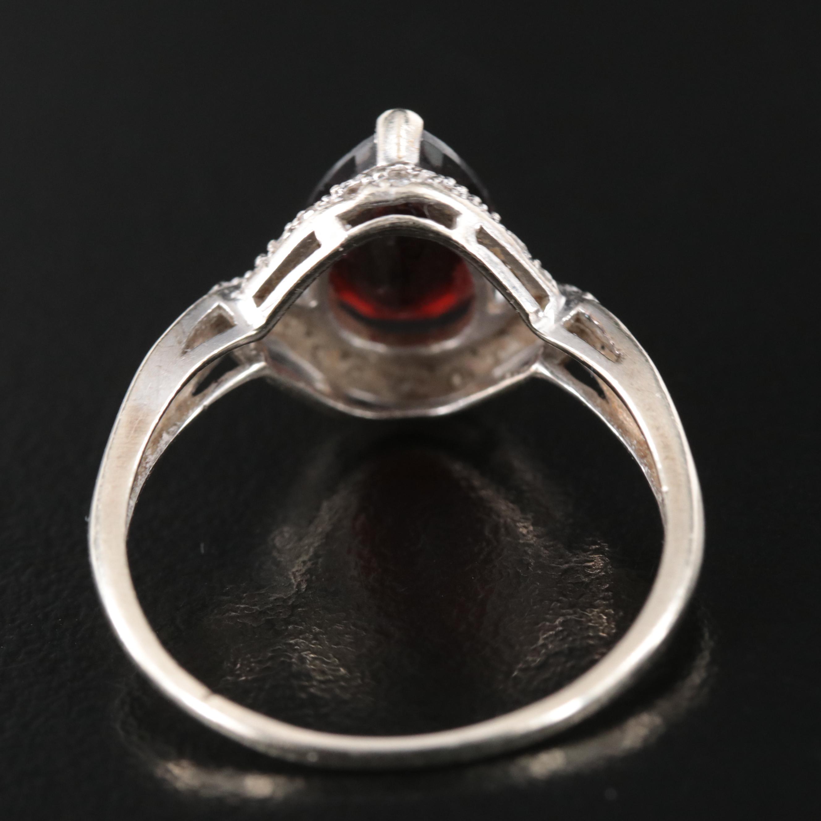 10K Garnet and Diamond Ring