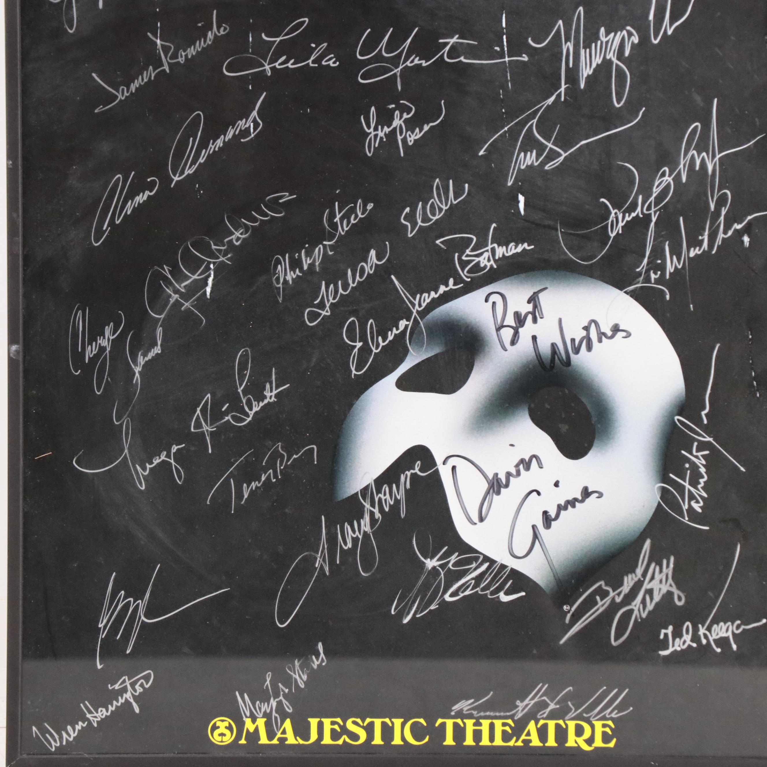 Majestic Theater "The Phantom of the Opera" Cast Signed Poster, 1988