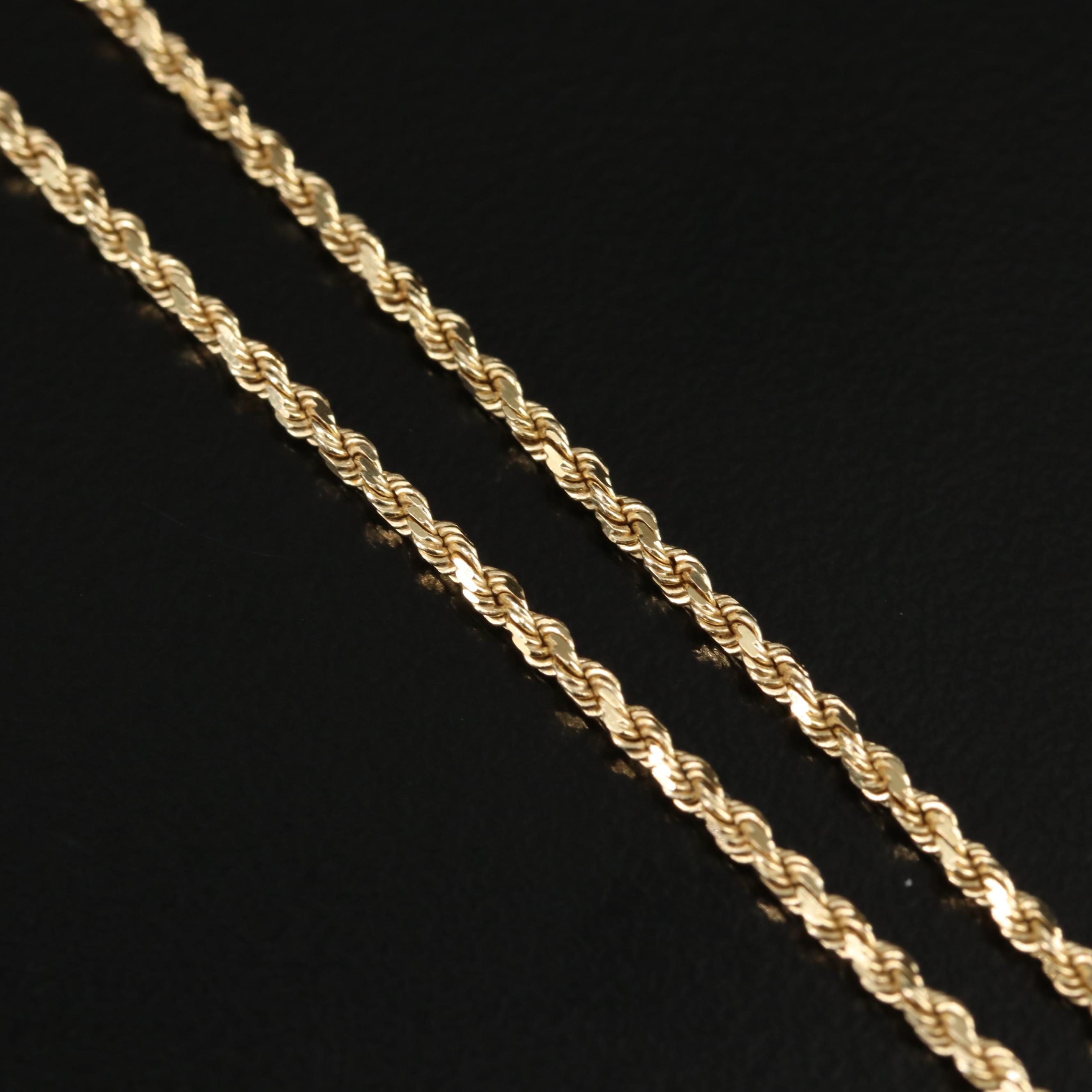 10K Ruby Pendant on a 14K Rope Chain