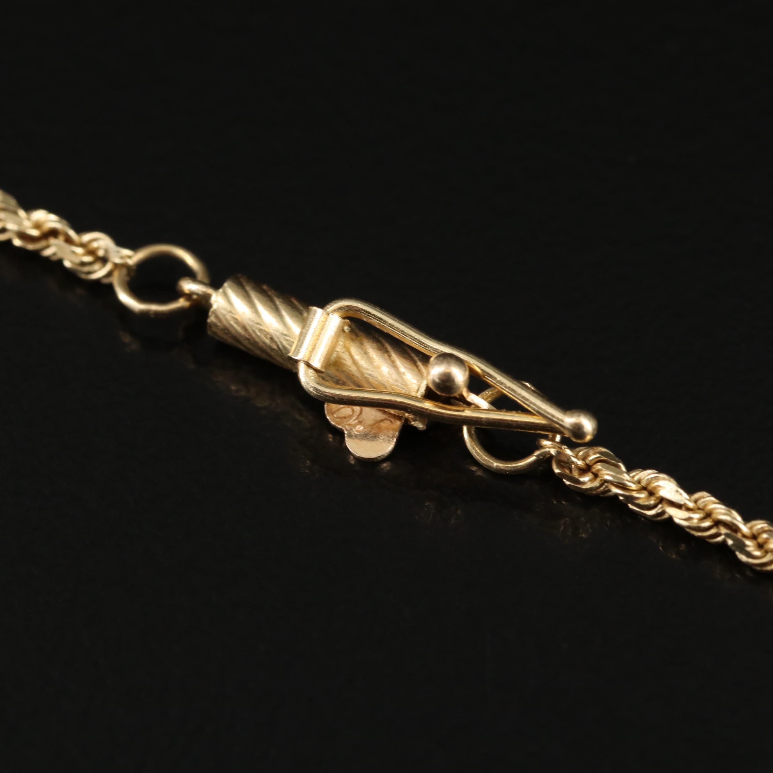 10K Ruby Pendant on a 14K Rope Chain