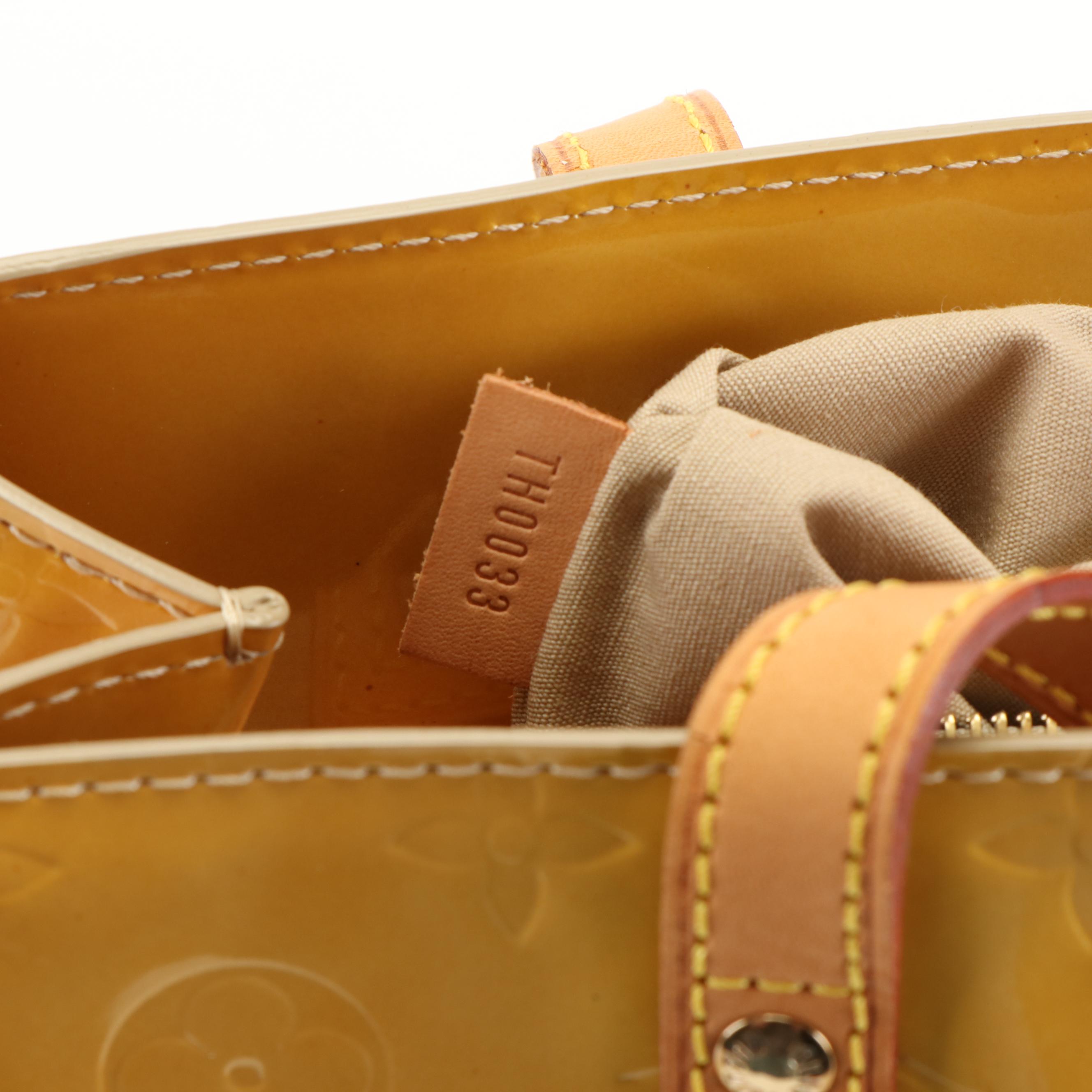 Louis Vuitton Reade PM Handbag in Yellow Monogram Vernis Leather