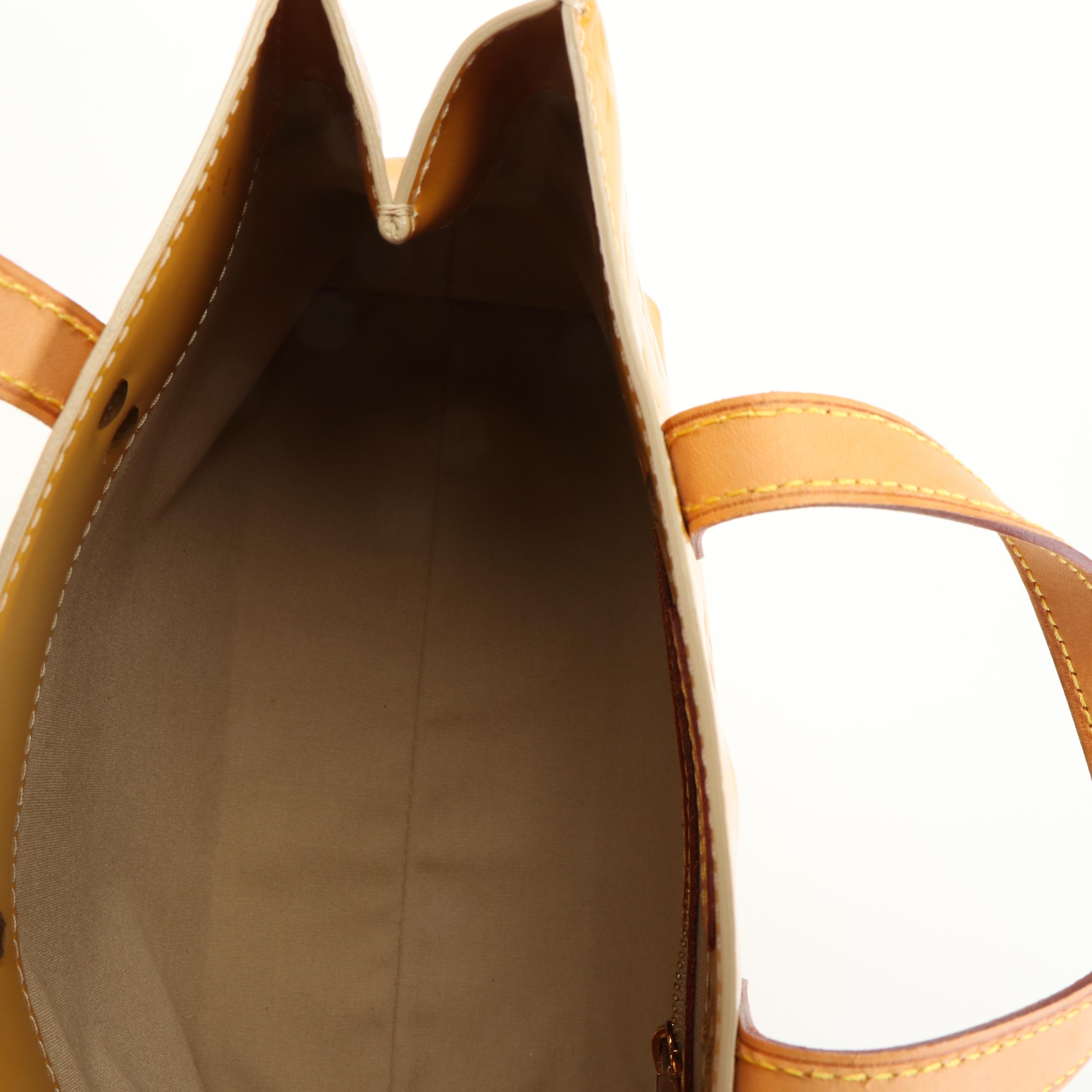 Louis Vuitton Reade PM Handbag in Yellow Monogram Vernis Leather