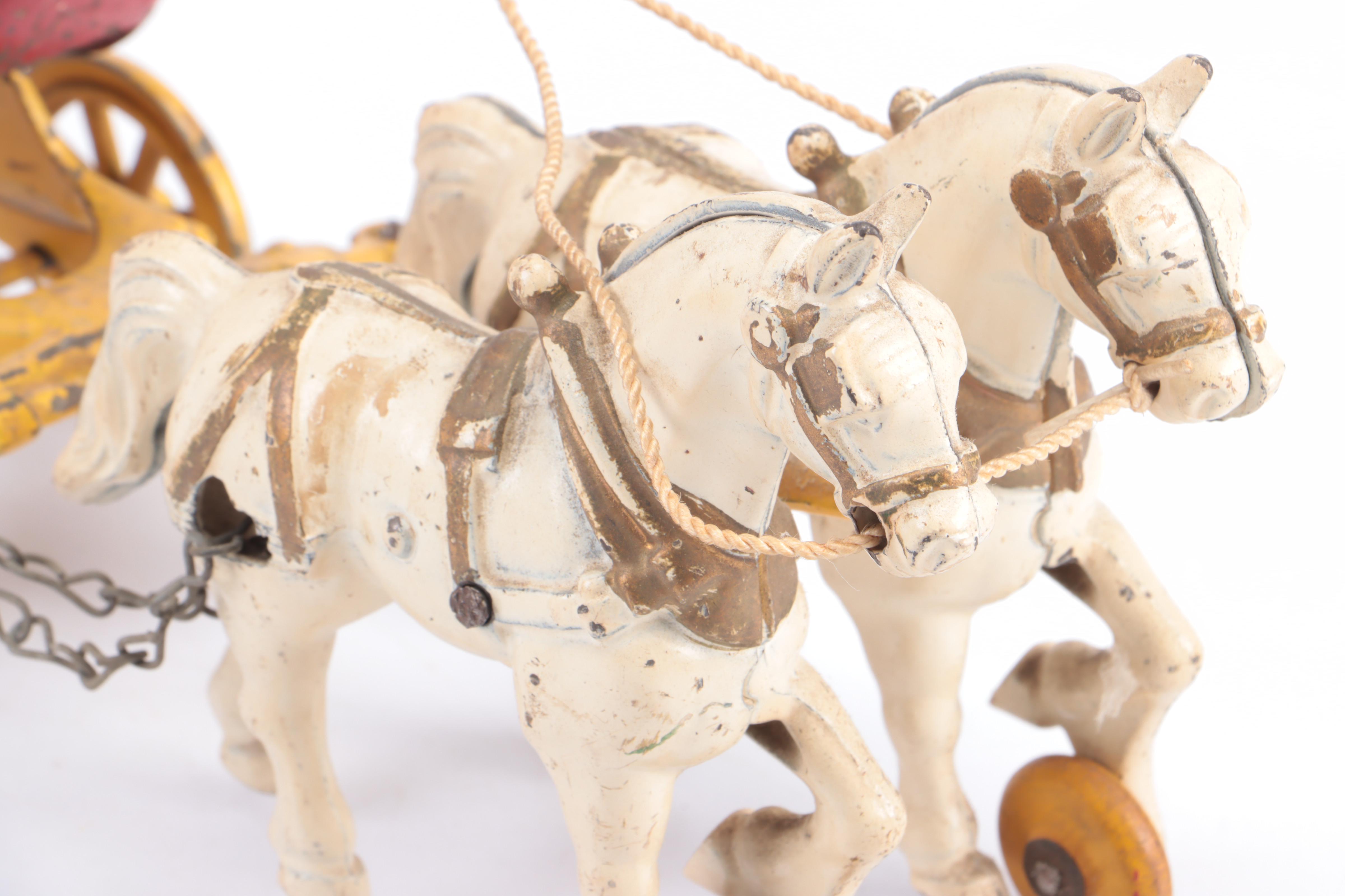 Painted Cast Iron Overland Circus Toy Wagons