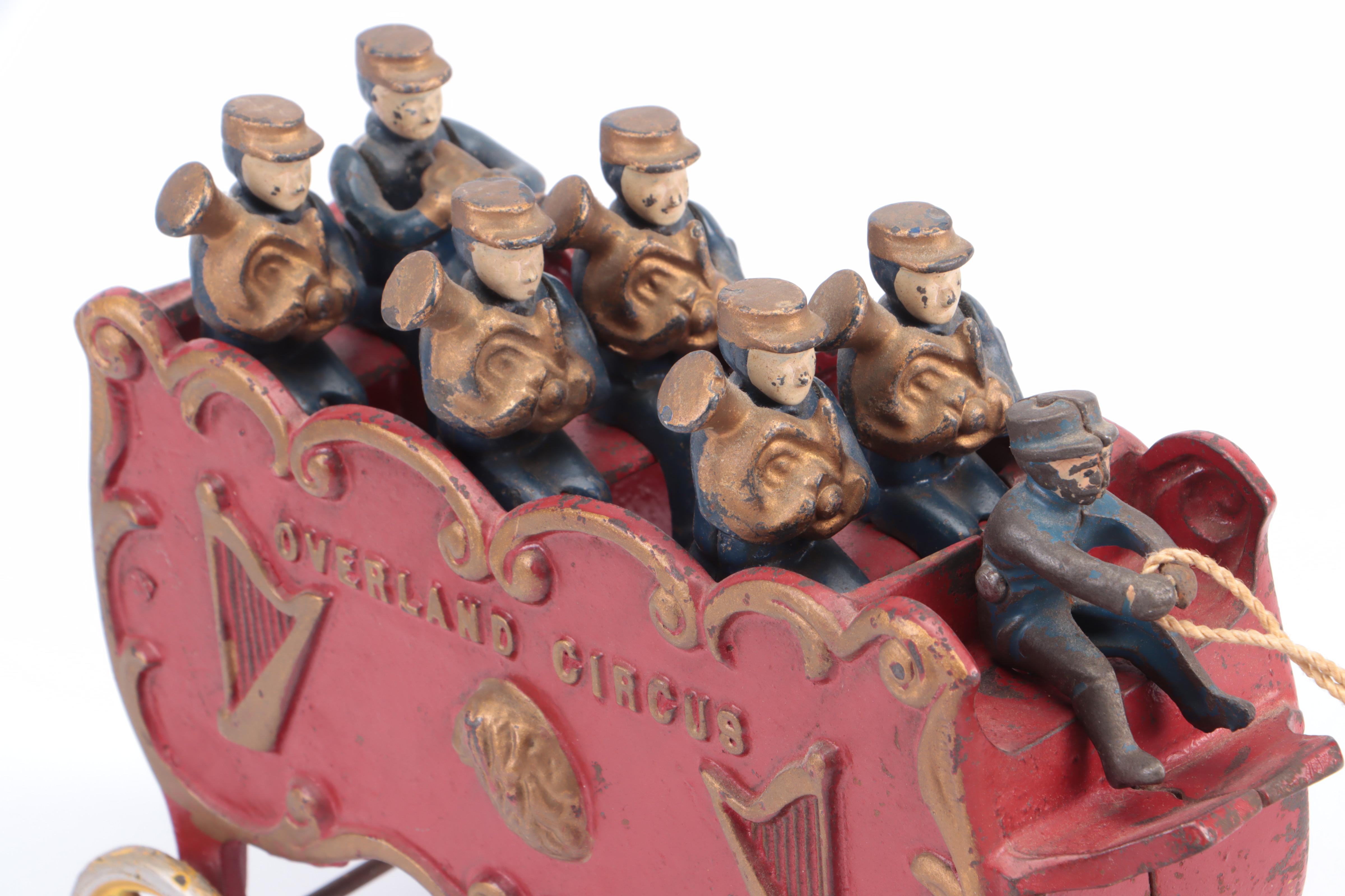 Painted Cast Iron Overland Circus Toy Wagons