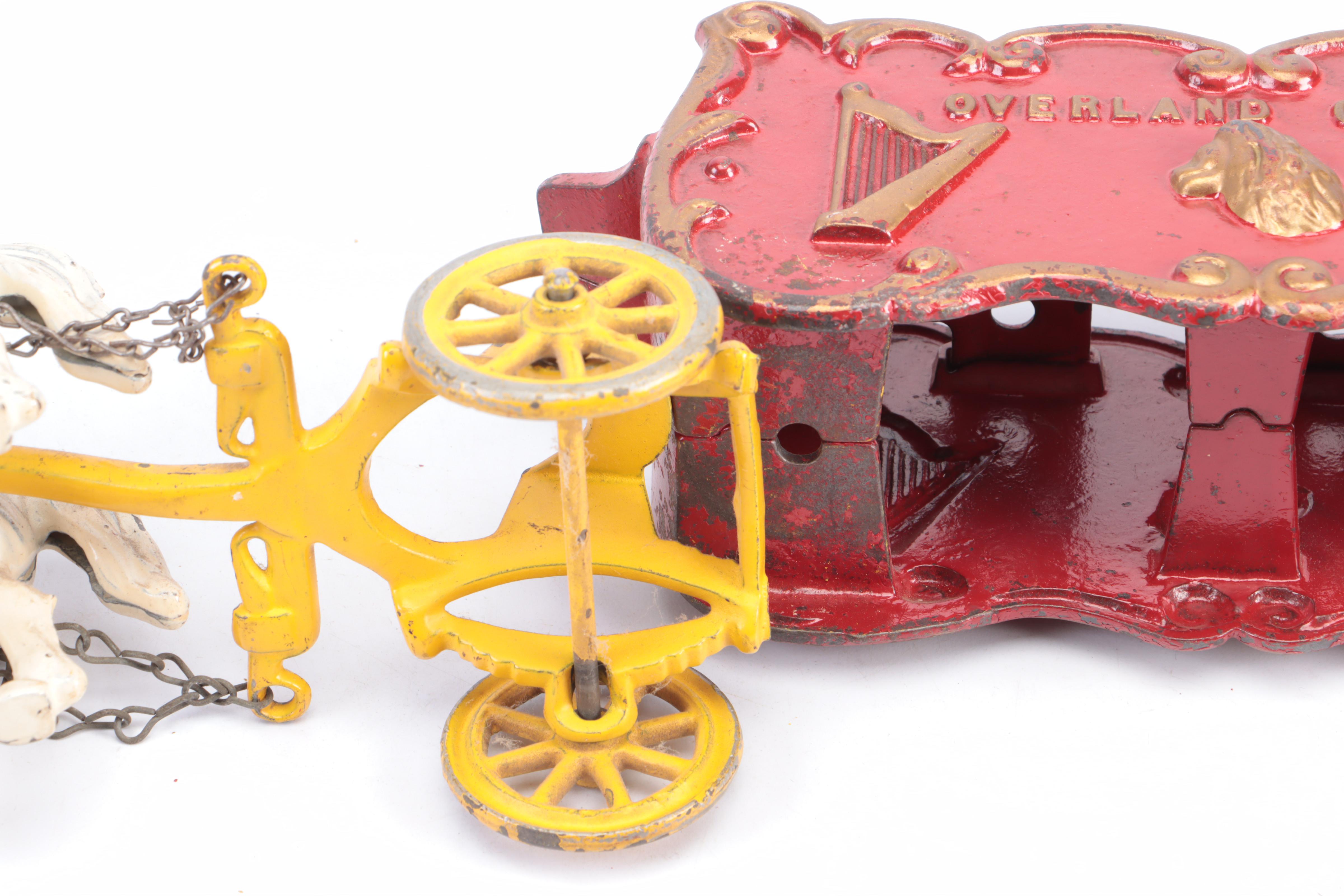 Painted Cast Iron Overland Circus Toy Wagons