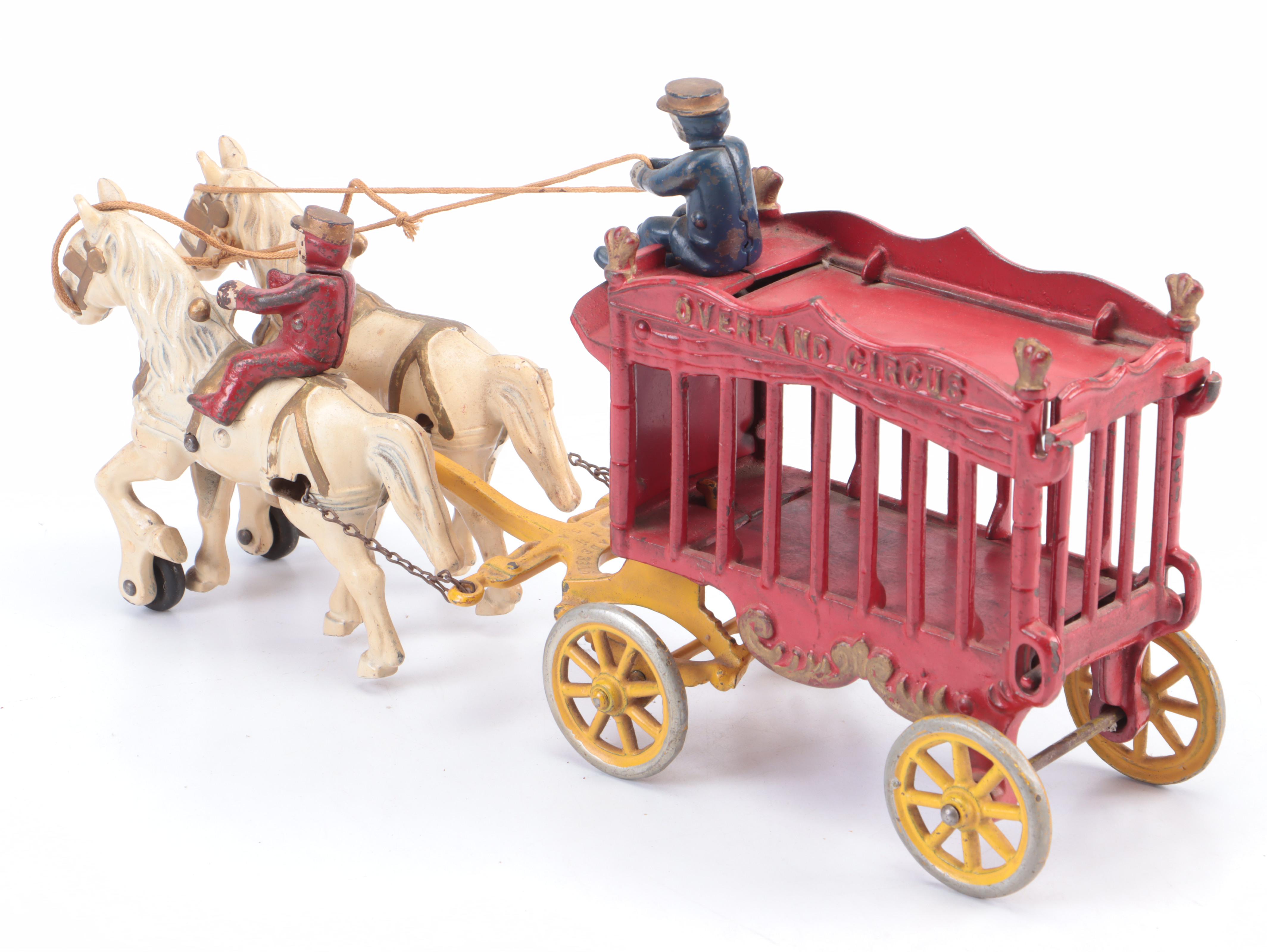 Painted Cast Iron Overland Circus Toy Wagons EBTH