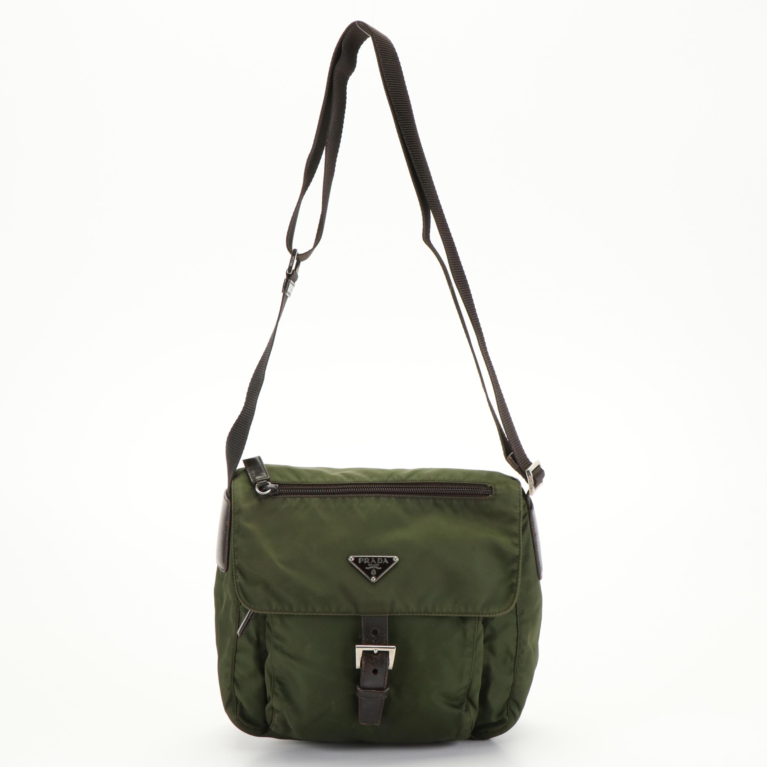Prada Green Tessuto Crossbody Bag