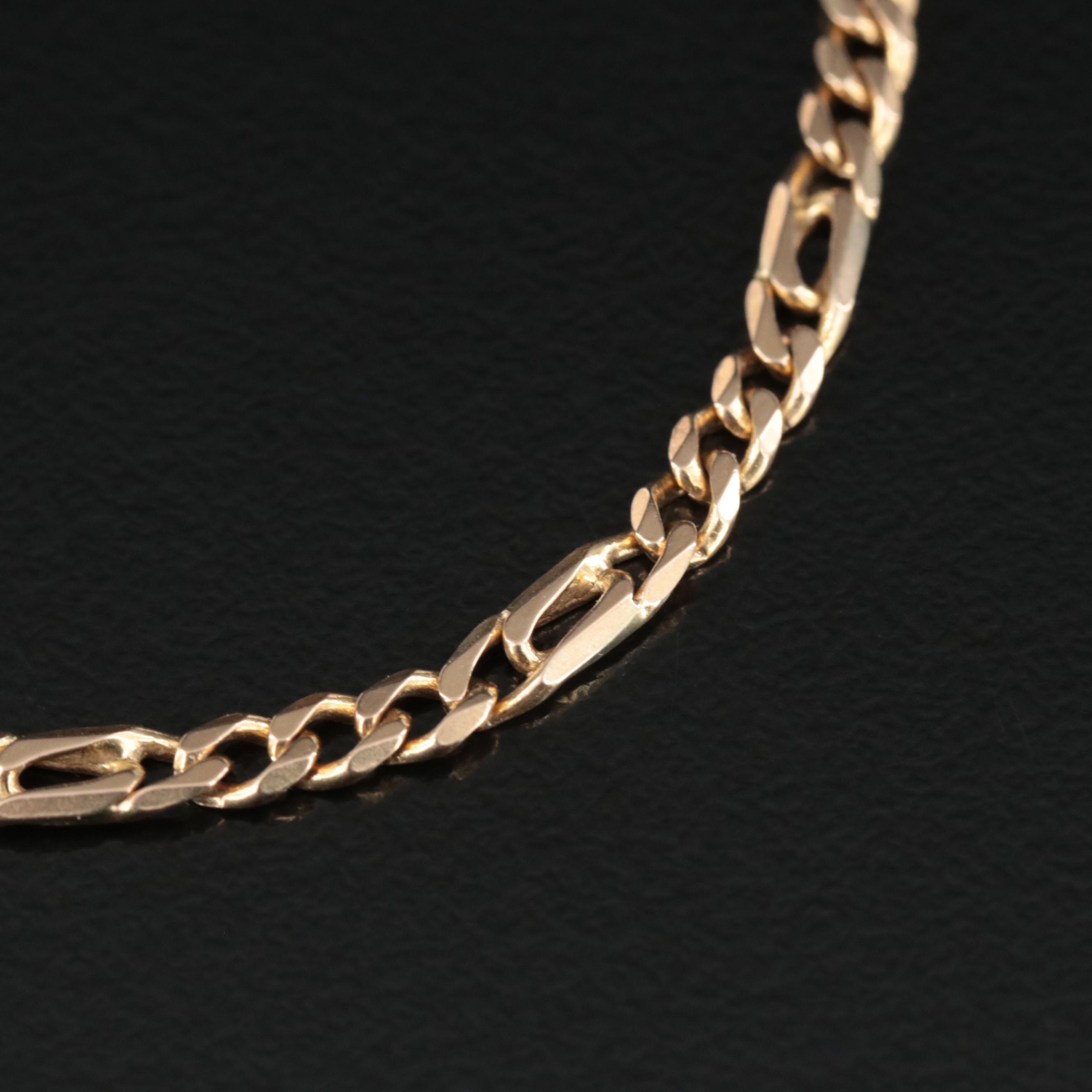 14K Fancy Curb Chain Bracelet